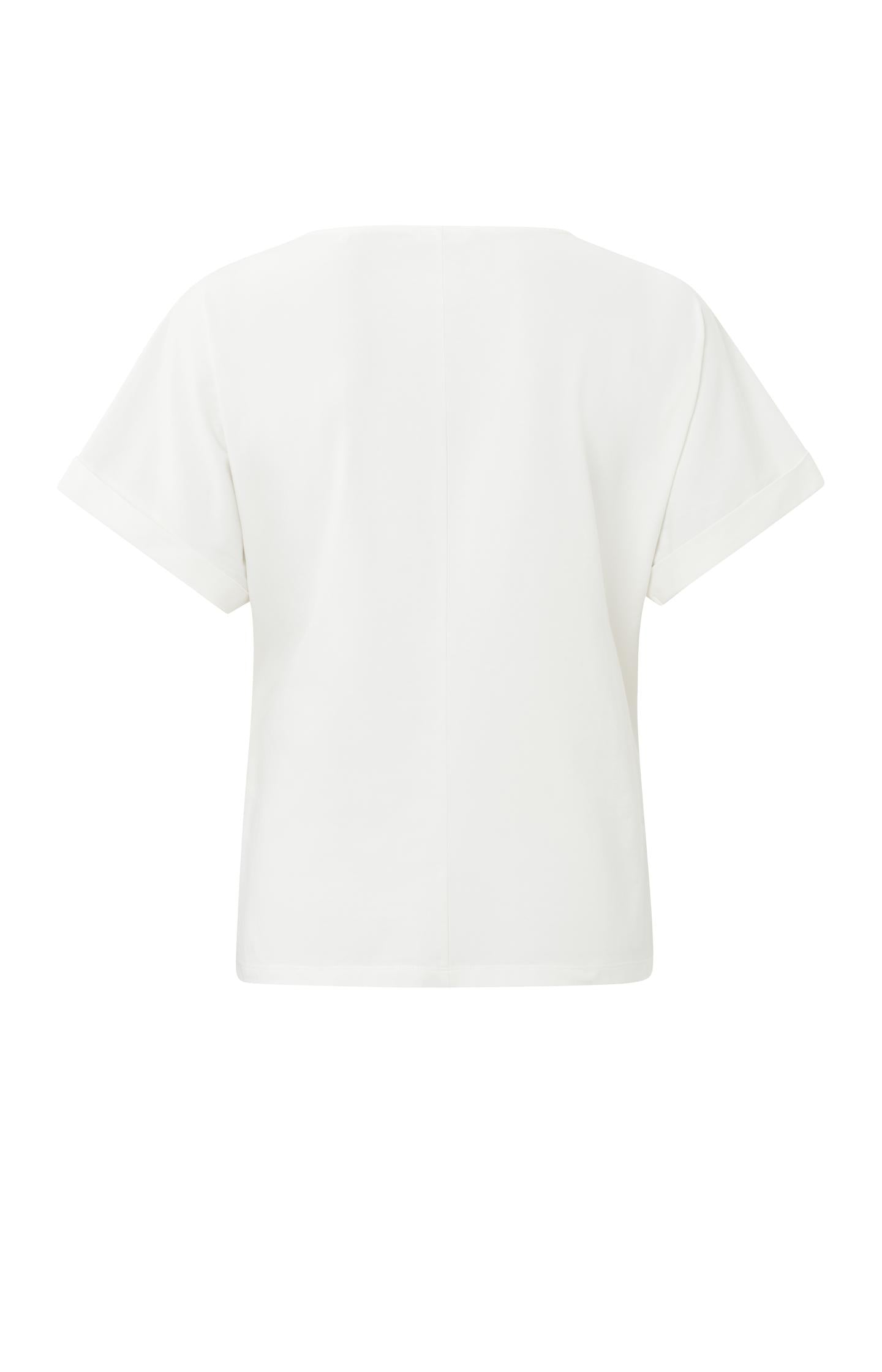 Top with round neck, short sleeves and knotted detail