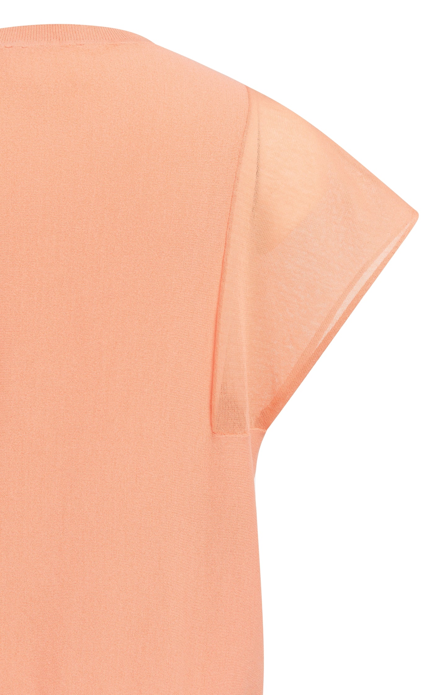 Top with sheer short sleeves and crew neck