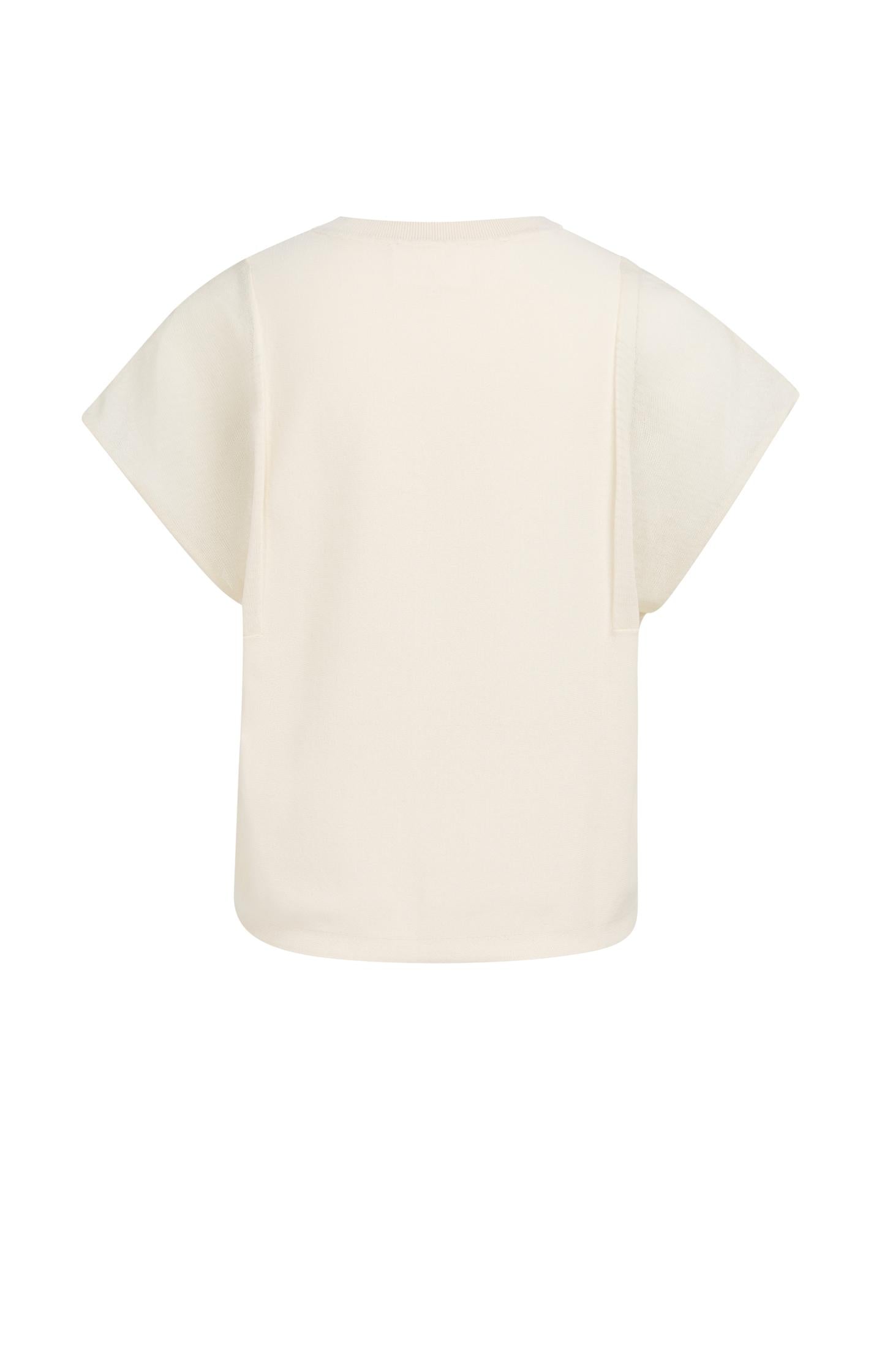 Top with sheer short sleeves and crew neck - Type: lookbook