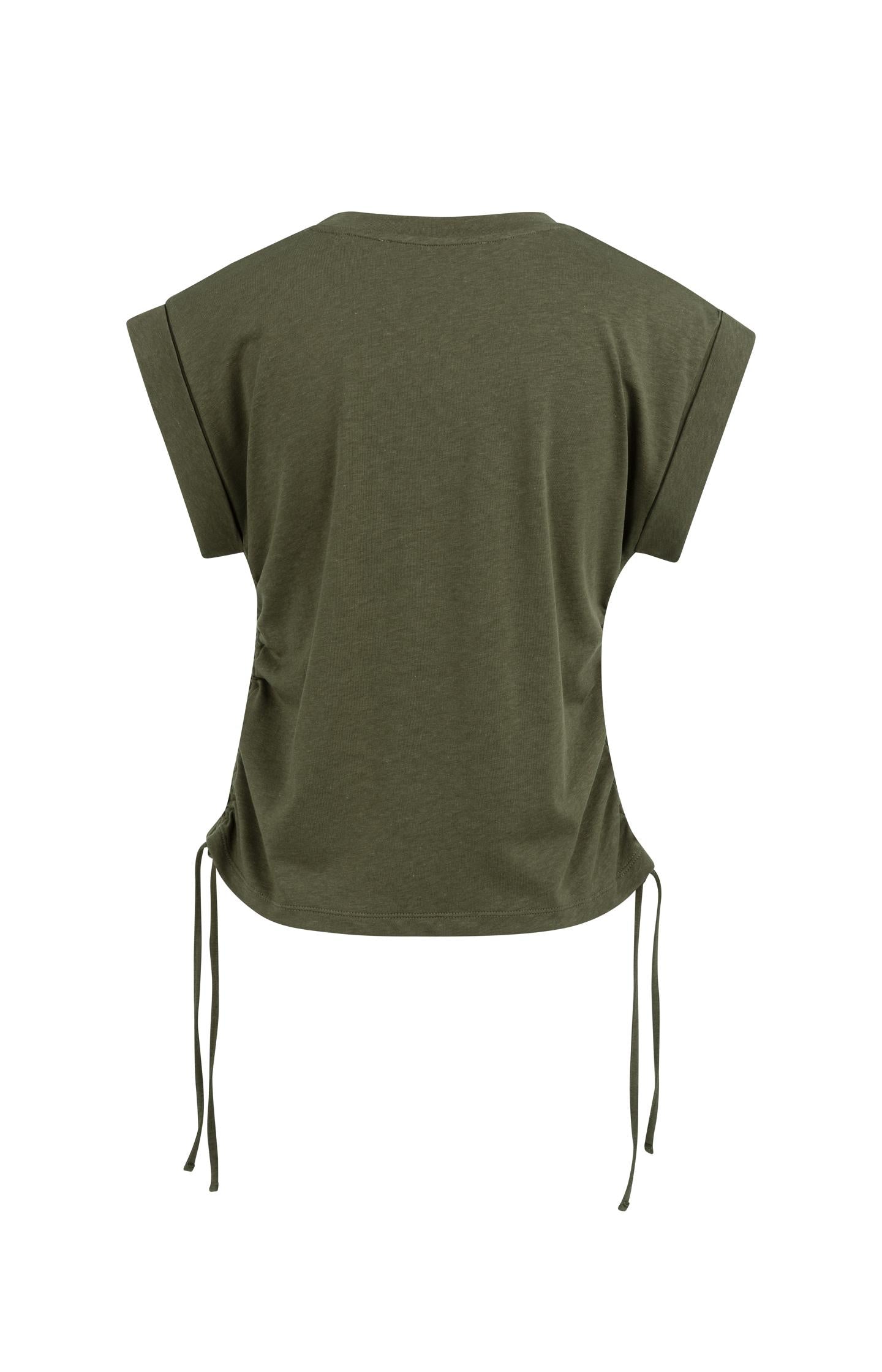 Top with short sleeves and adjustable cords