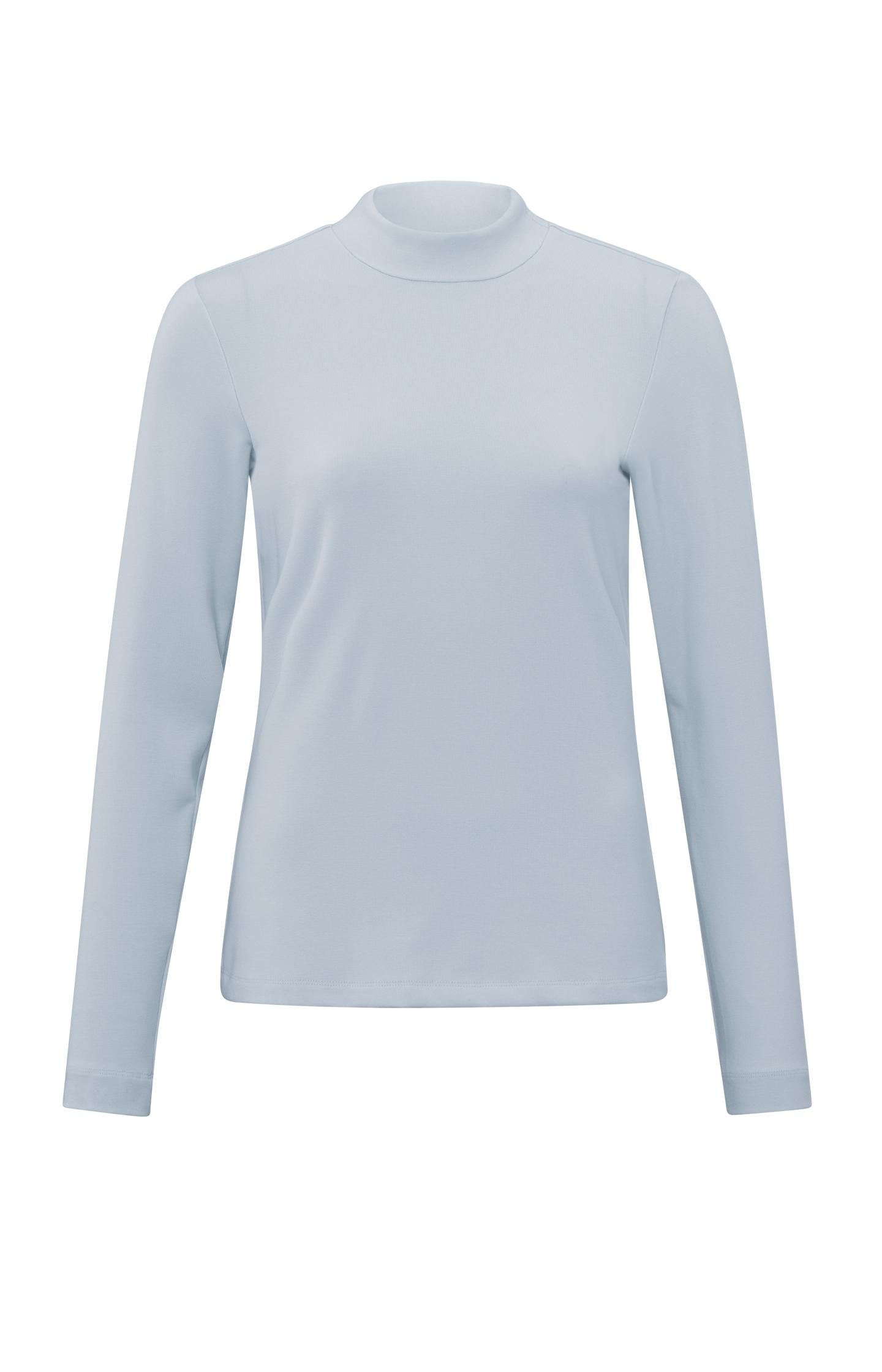 Top with turtleneck and long sleeves in a fitted fit - Type: product