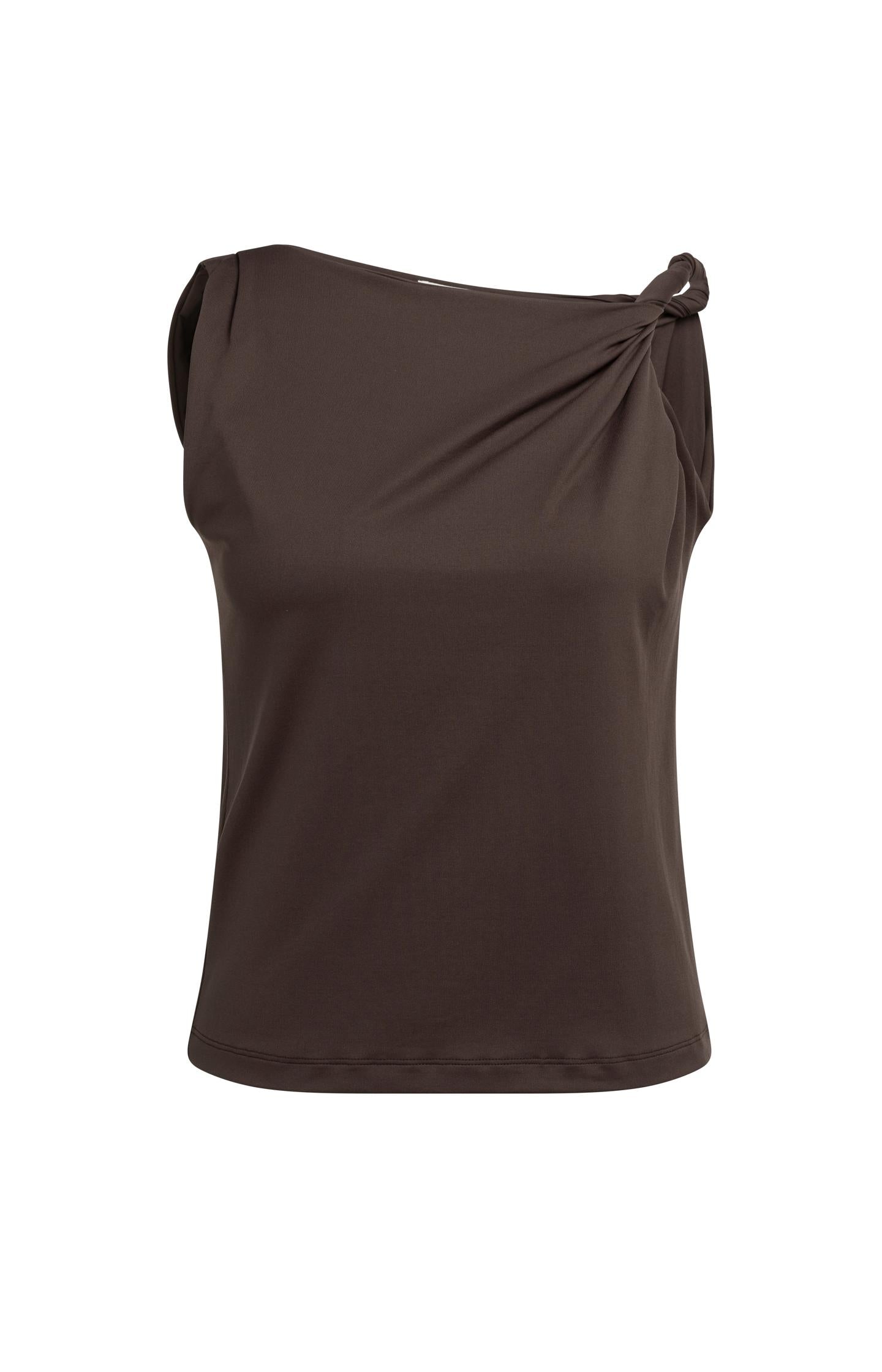 Top with twisted shoulder strap