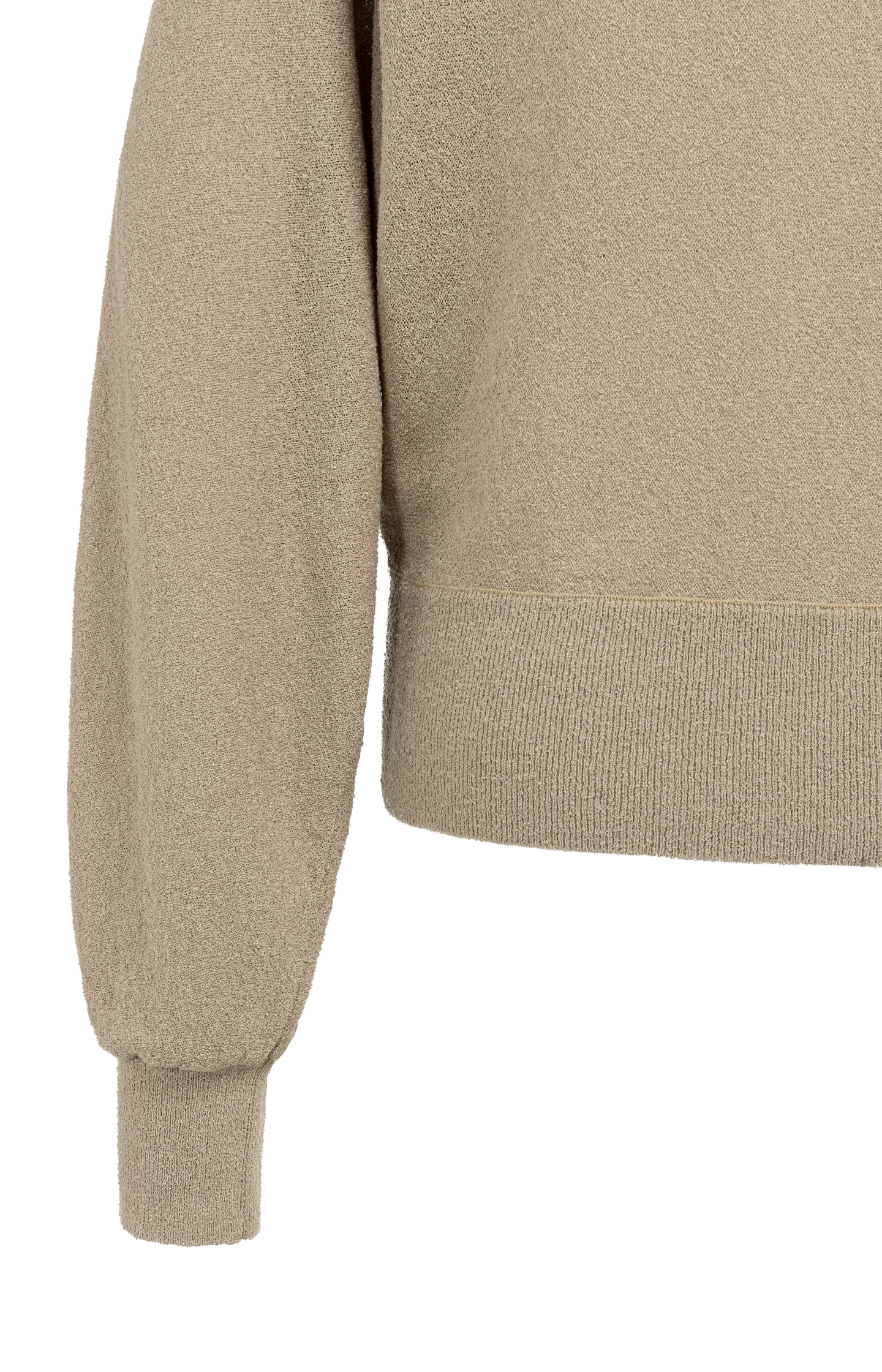 Towel knit sweater with boat neckline