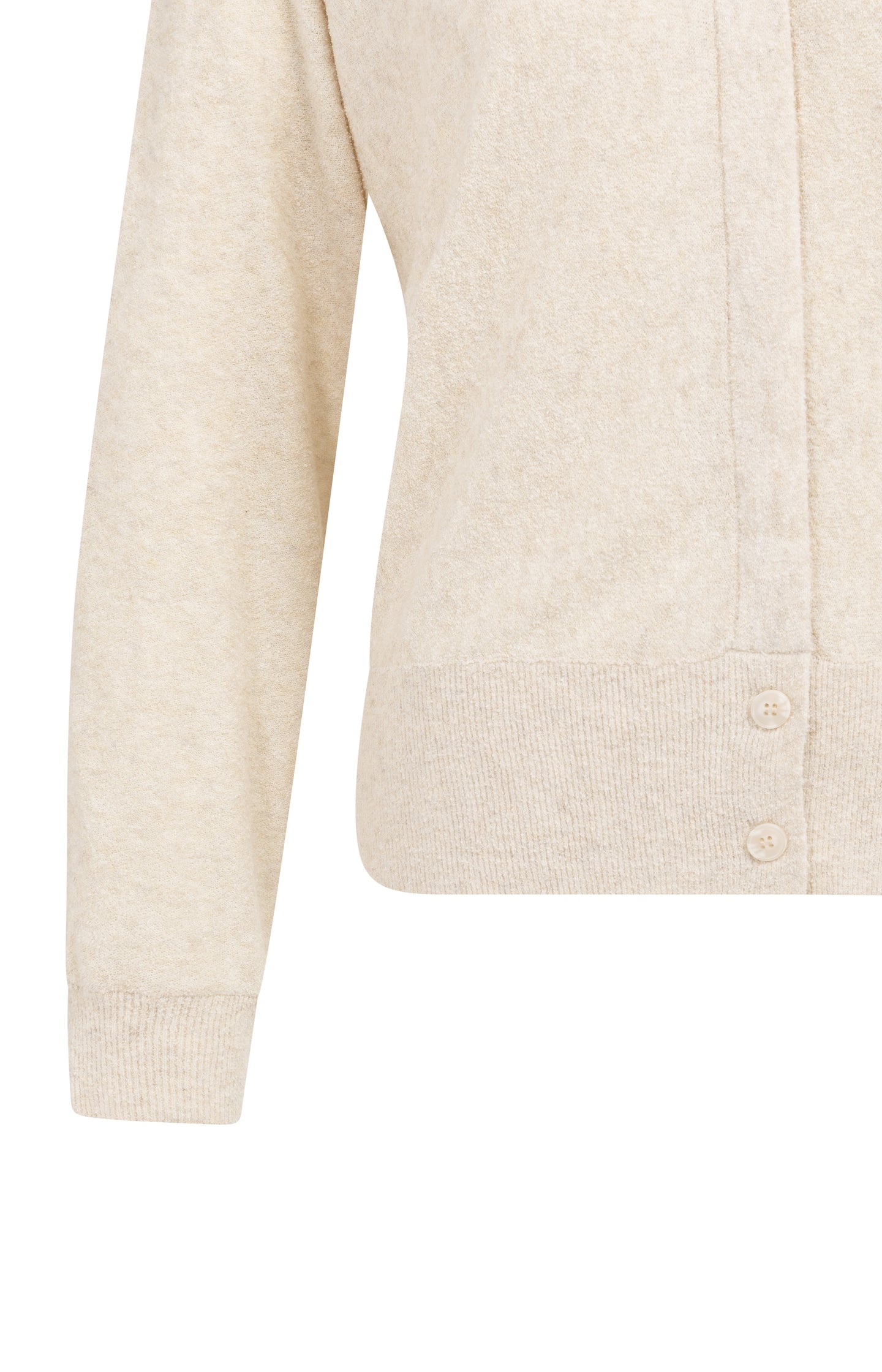 Towel-textured knit cardigan with long sleeves