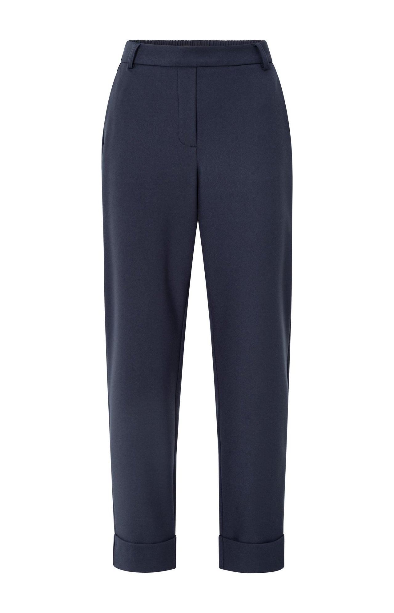 Trousers with elastic waistband and turned-up hem - Type: product