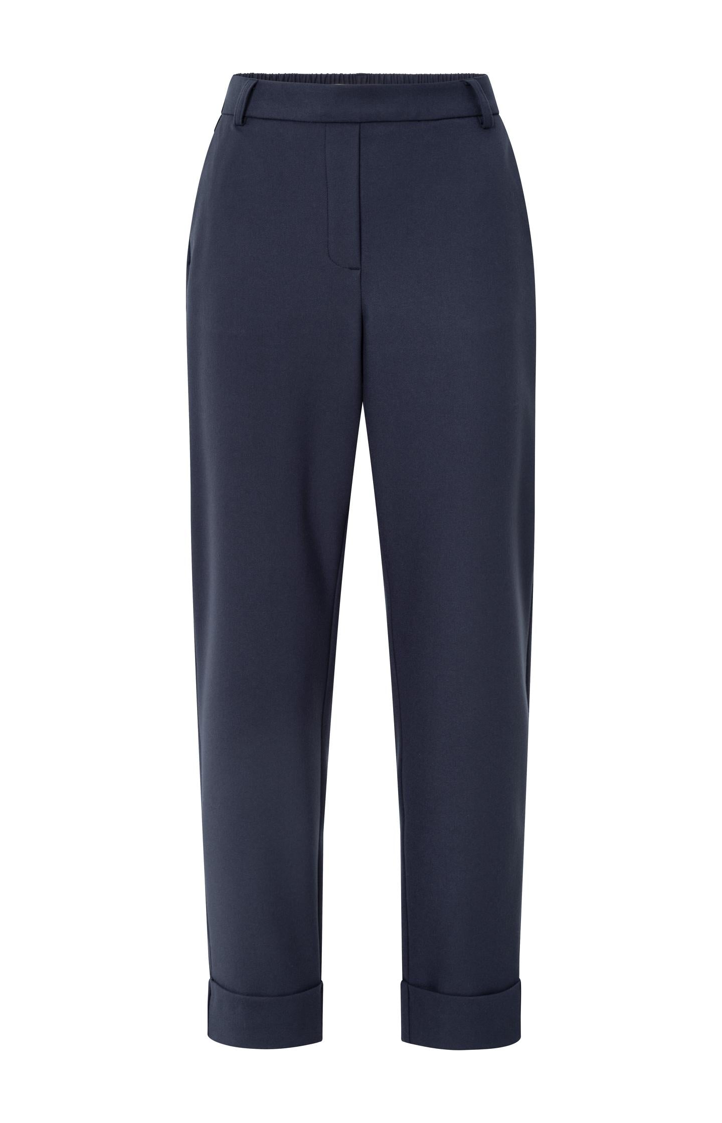 Trousers with elastic waistband and turned-up hem - Type: product