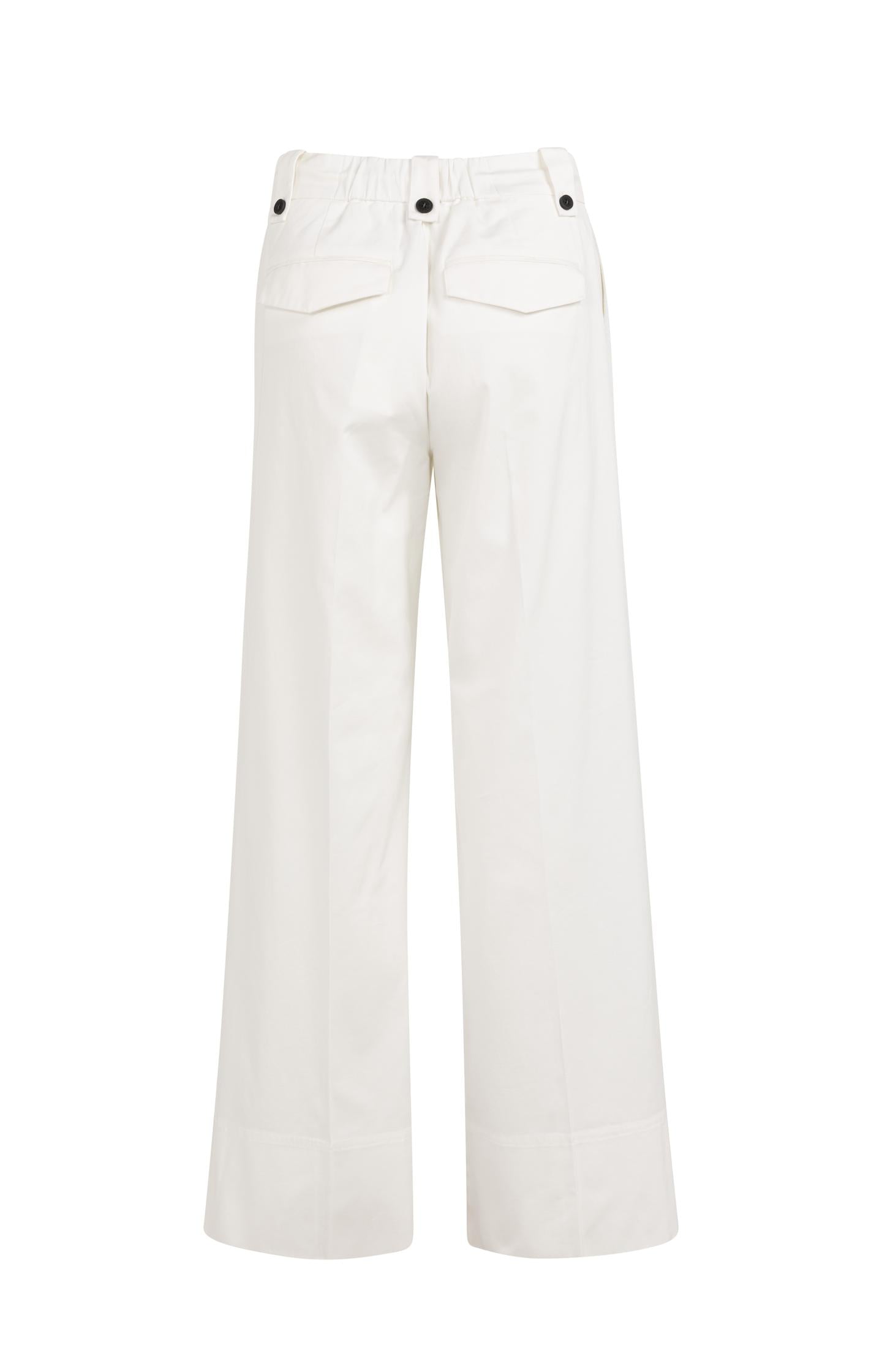 Trousers with pleats, wide legs and drawcord at the waist