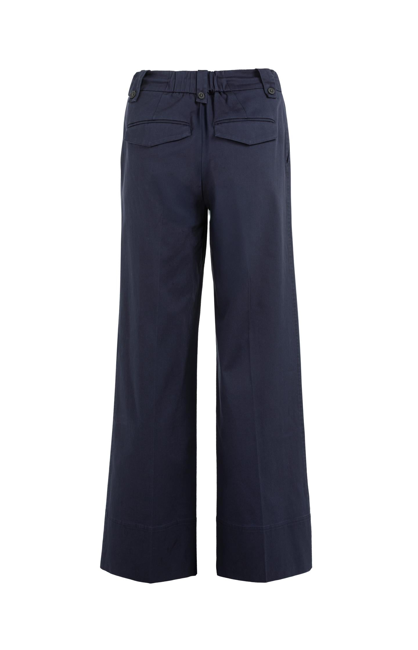 Trousers with pleats, wide legs and drawcord at the waist