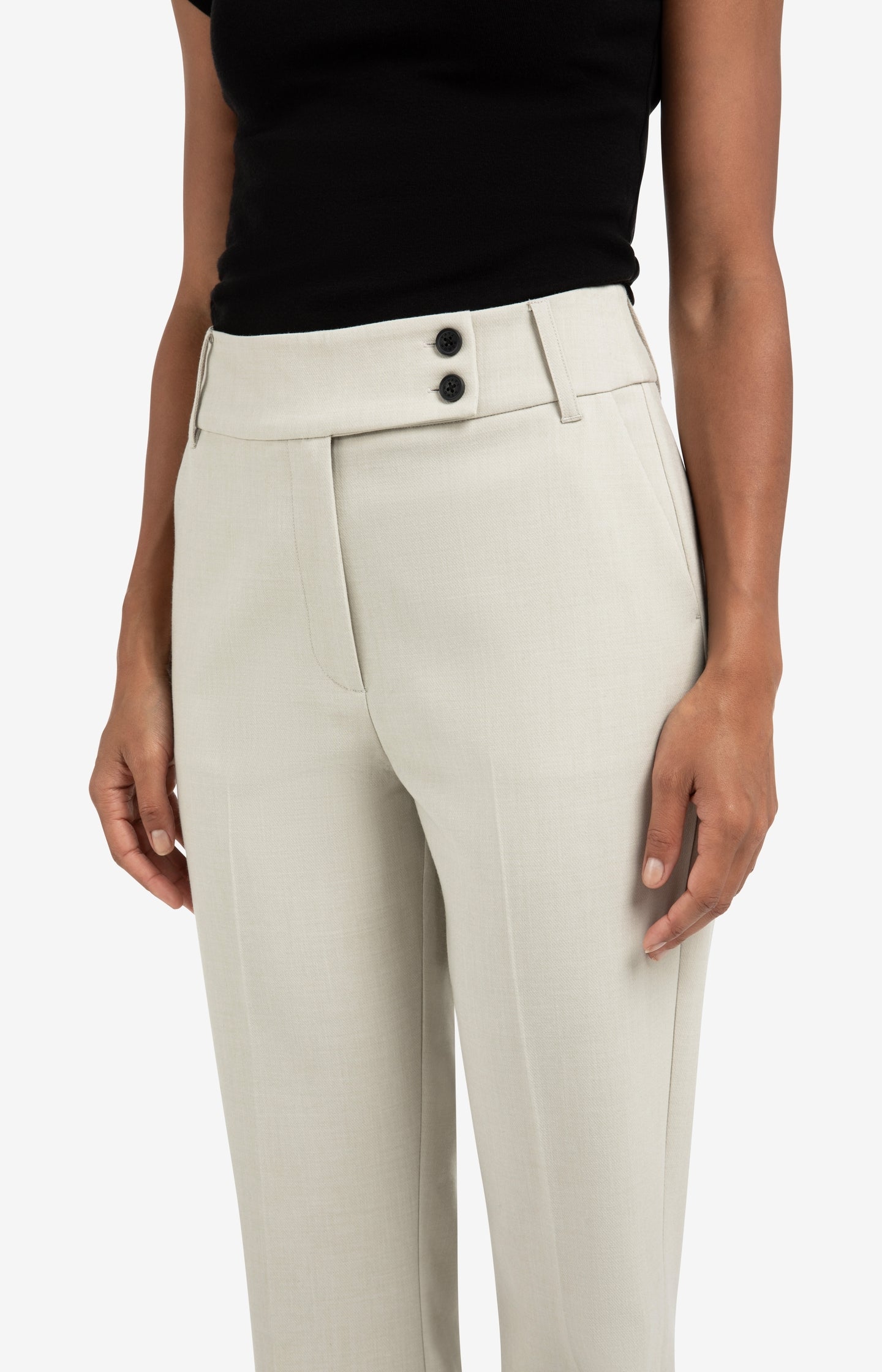 Trousers with straight legs and stylish waistband