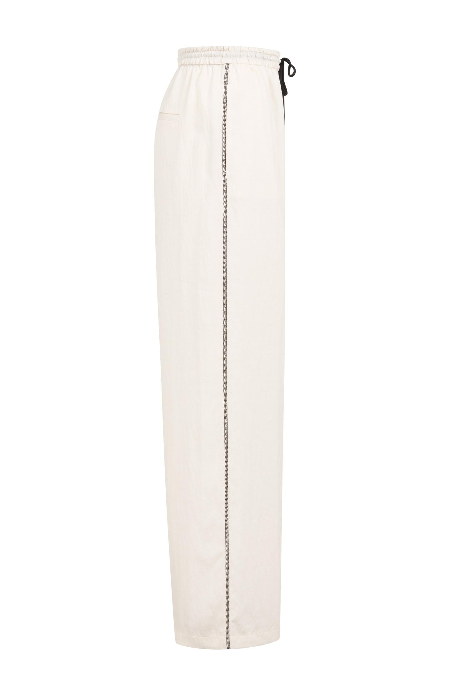 Trousers with wide legs and contrast stitching  L32