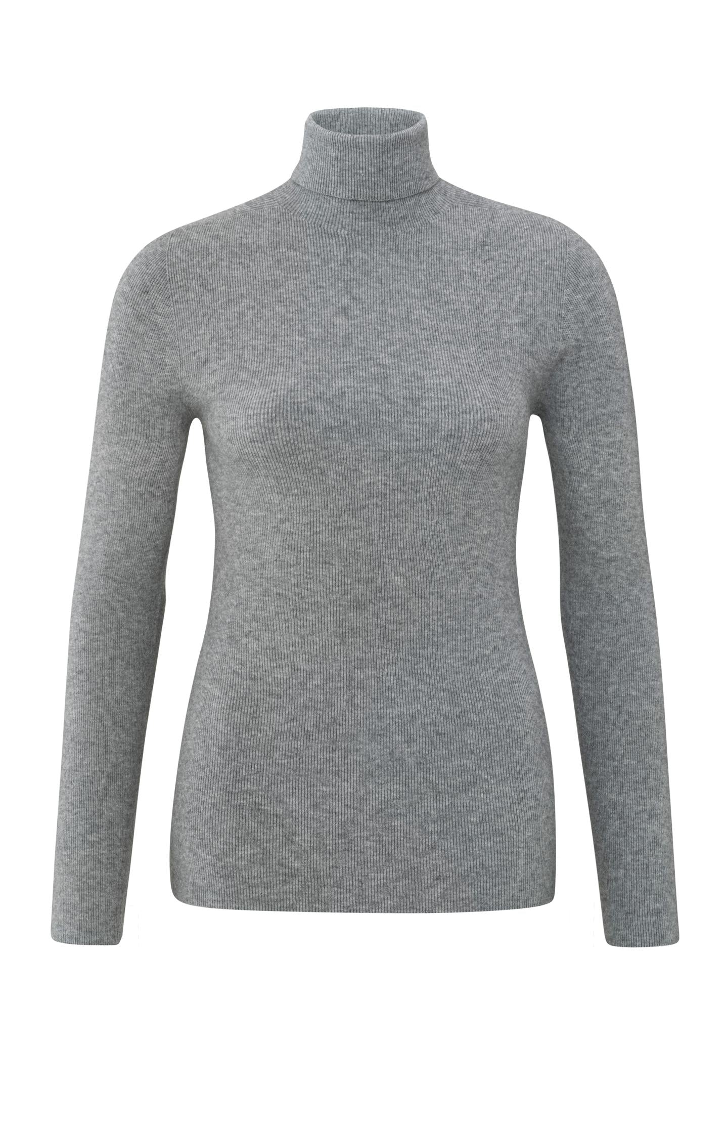 Turtleneck sweater with slim fit in ribbed structure - Type: product