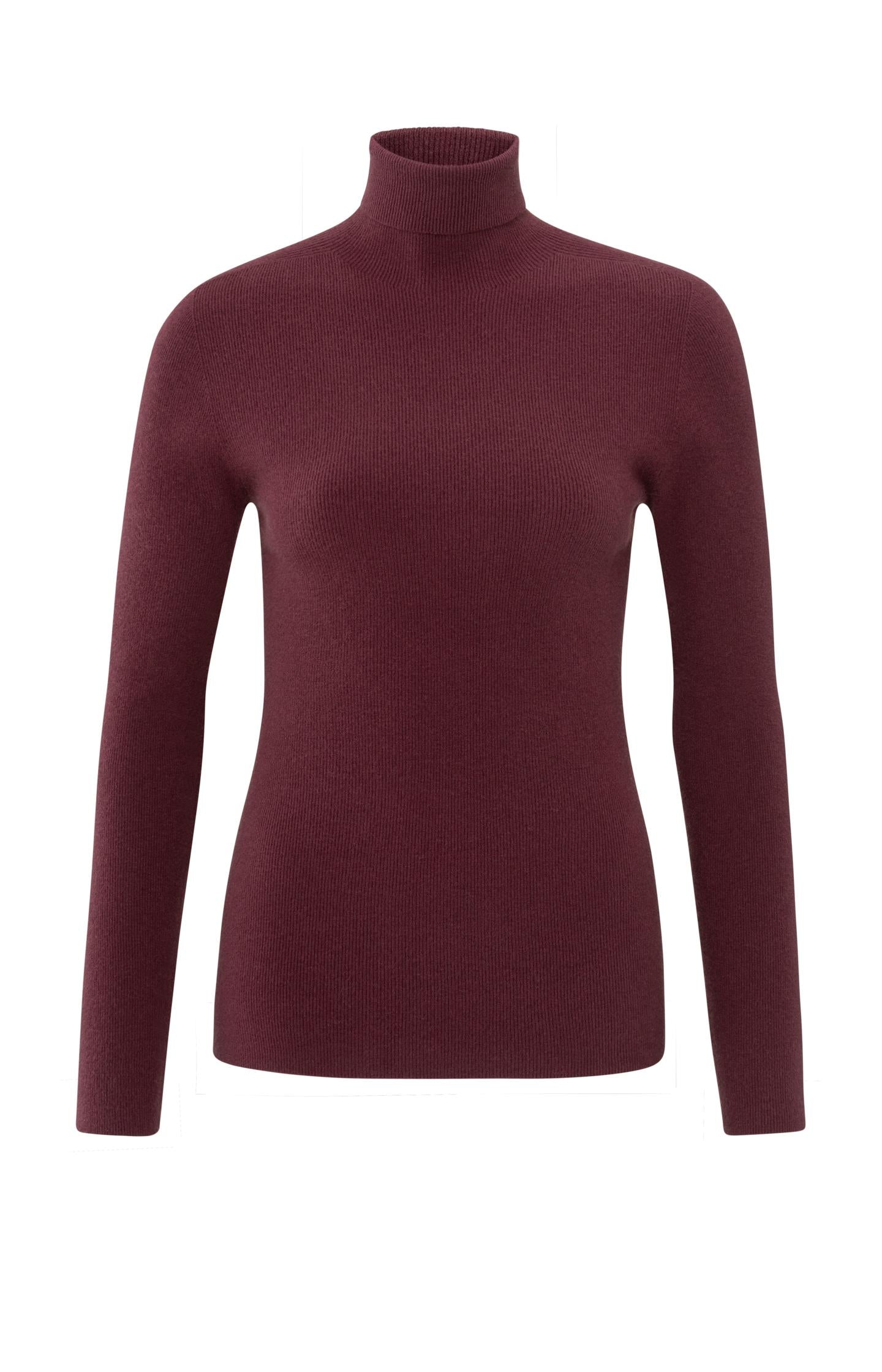 Turtleneck sweater with slim fit in ribbed structure - Type: product