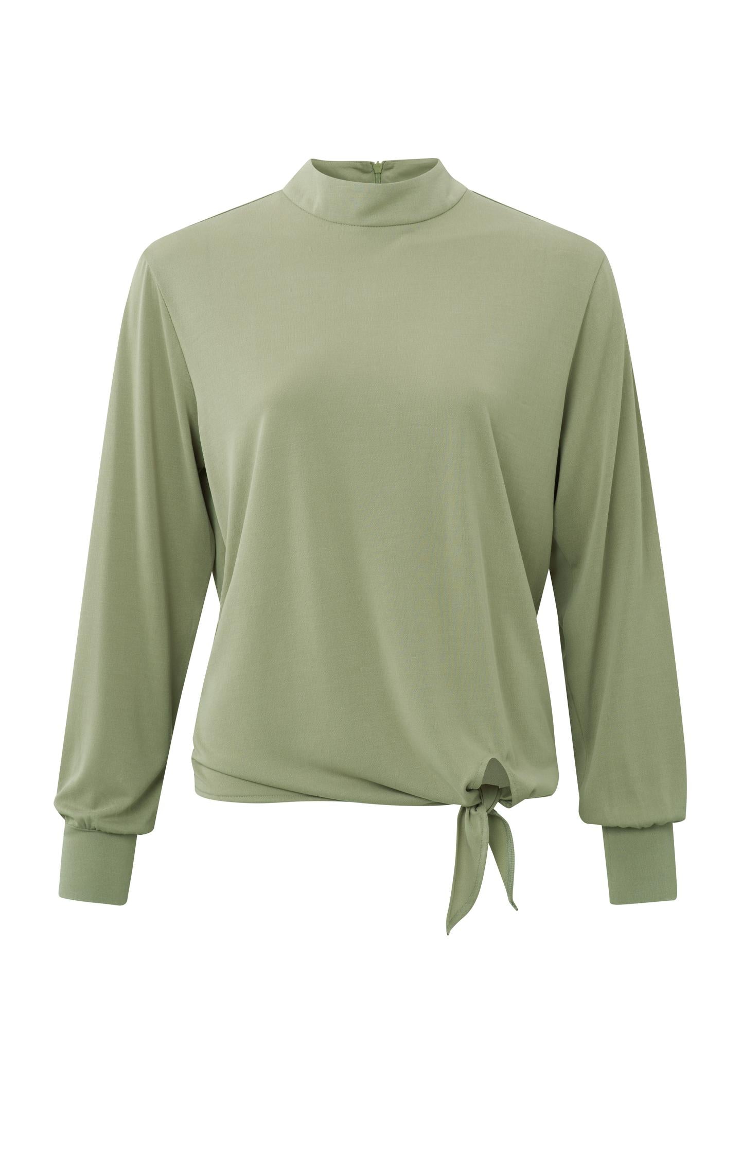 Turtleneck top with long sleeves and knotted waist detail - Type: product