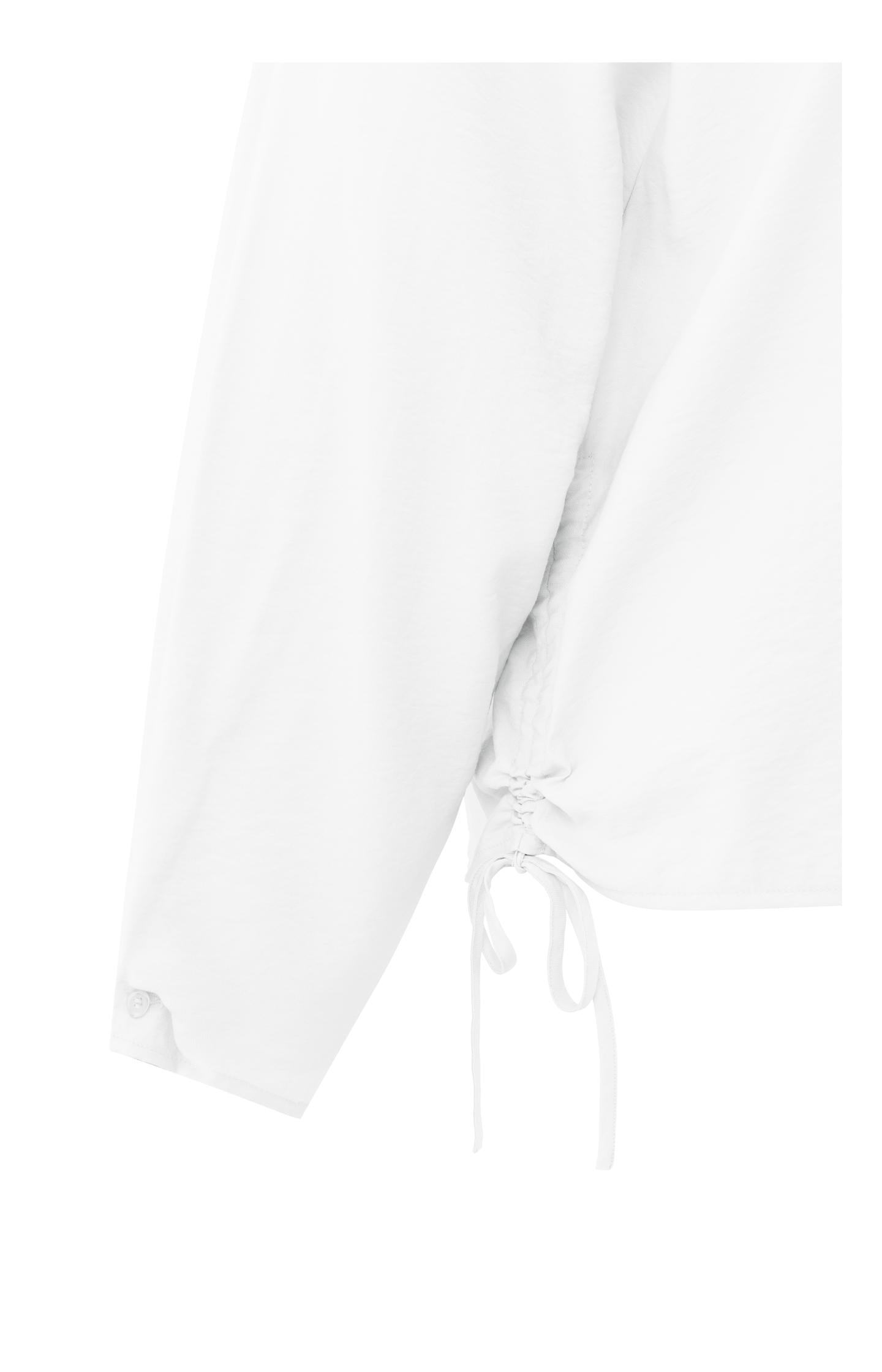 Turtleneck top with side drawstrings and long sleeves