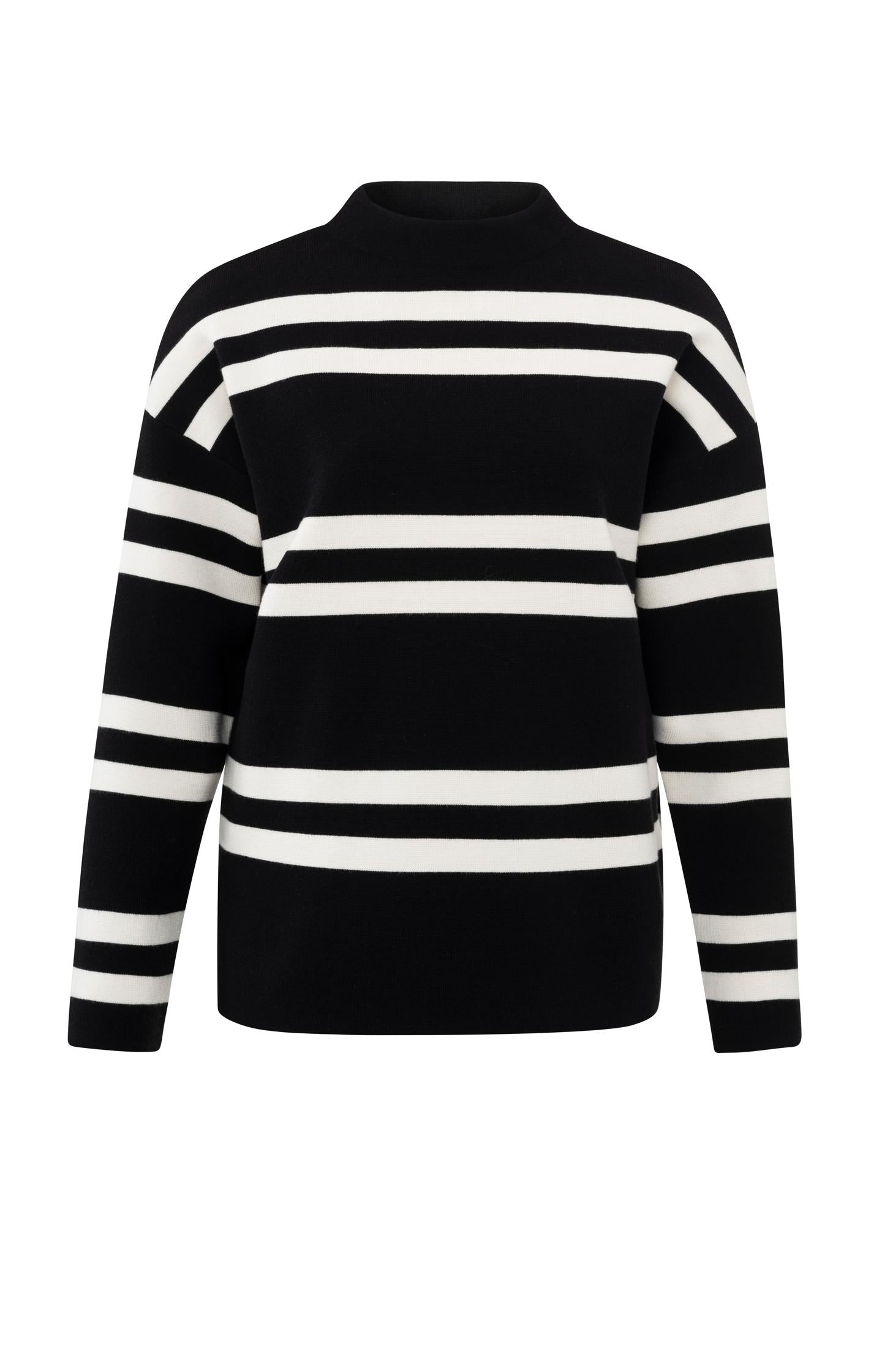 Turtleneck with wide stripes and long sleeves - Type: product