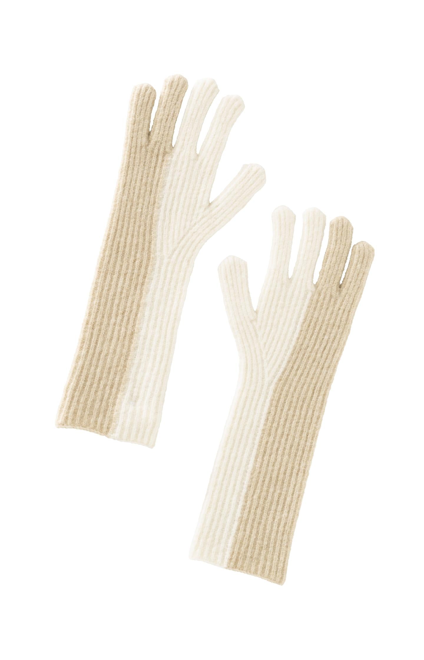 Two-tone knitted gloves