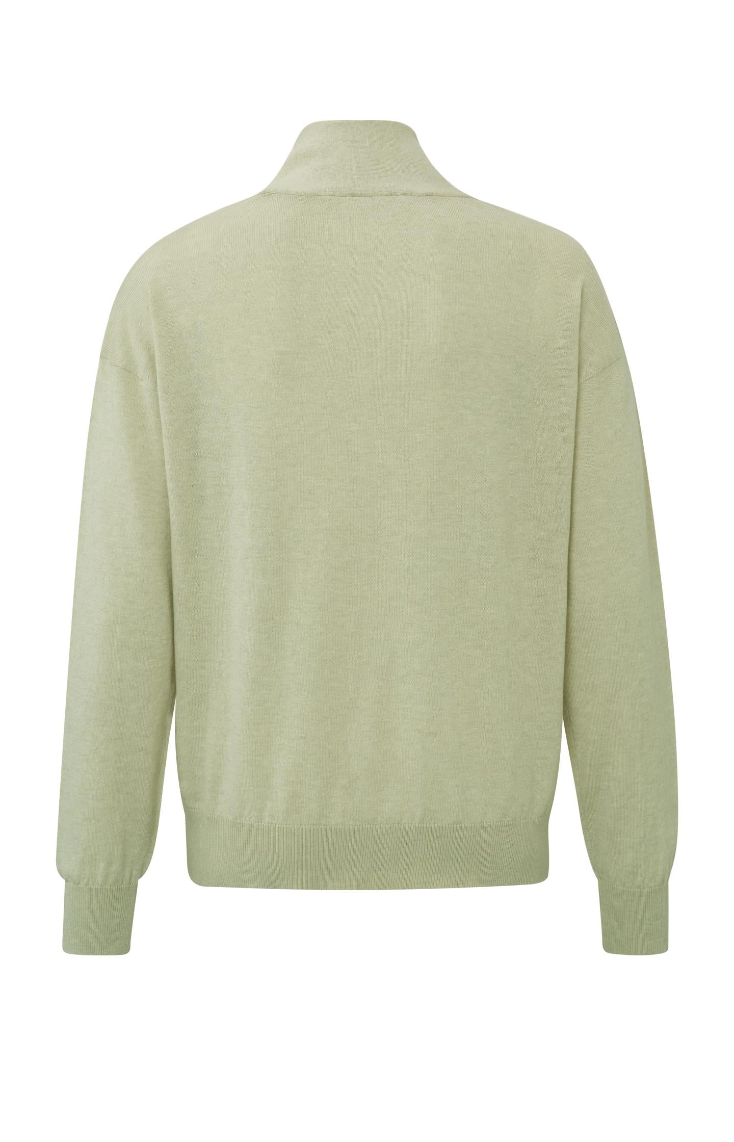 V-neck sweater with long sleeves and dropped shoulder seams