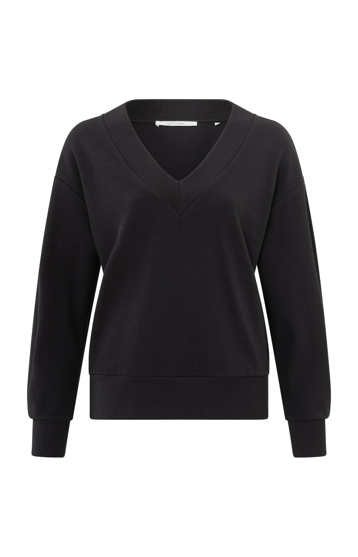 V-neck sweater with long sleeves and pleat details - Type: product