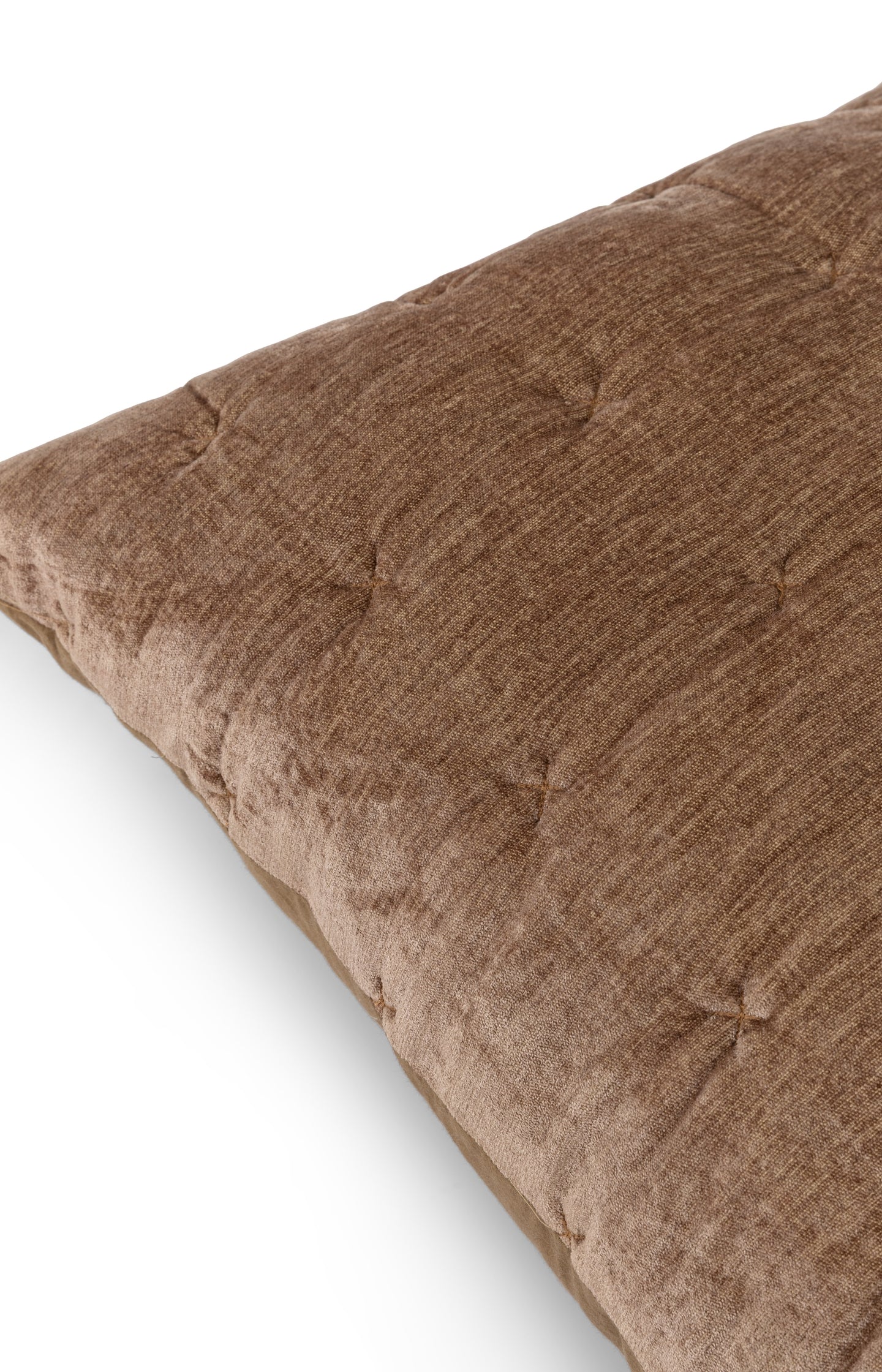 Velvet cushion with quilted details