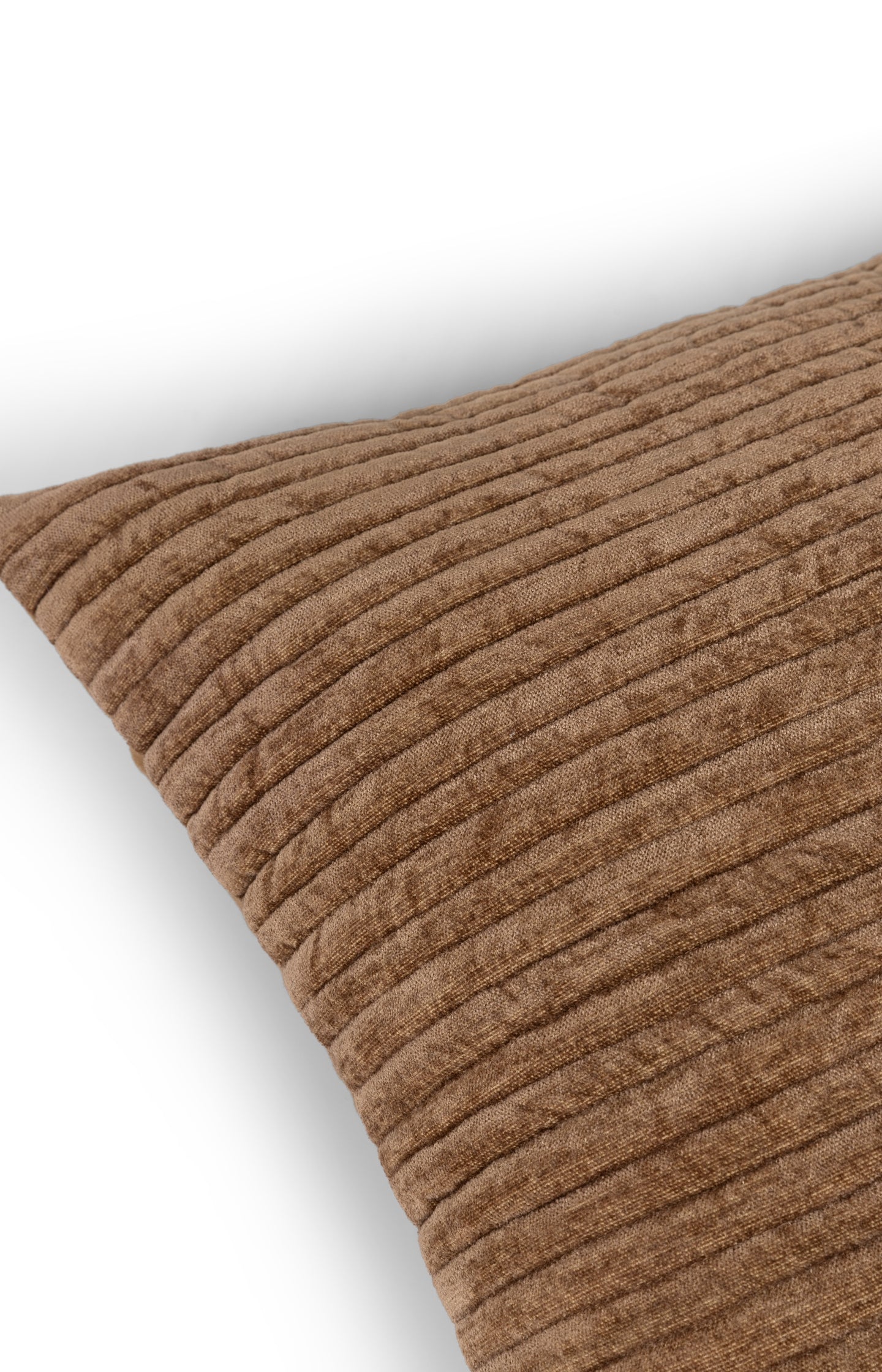 Velvet cushion with ribbed texture