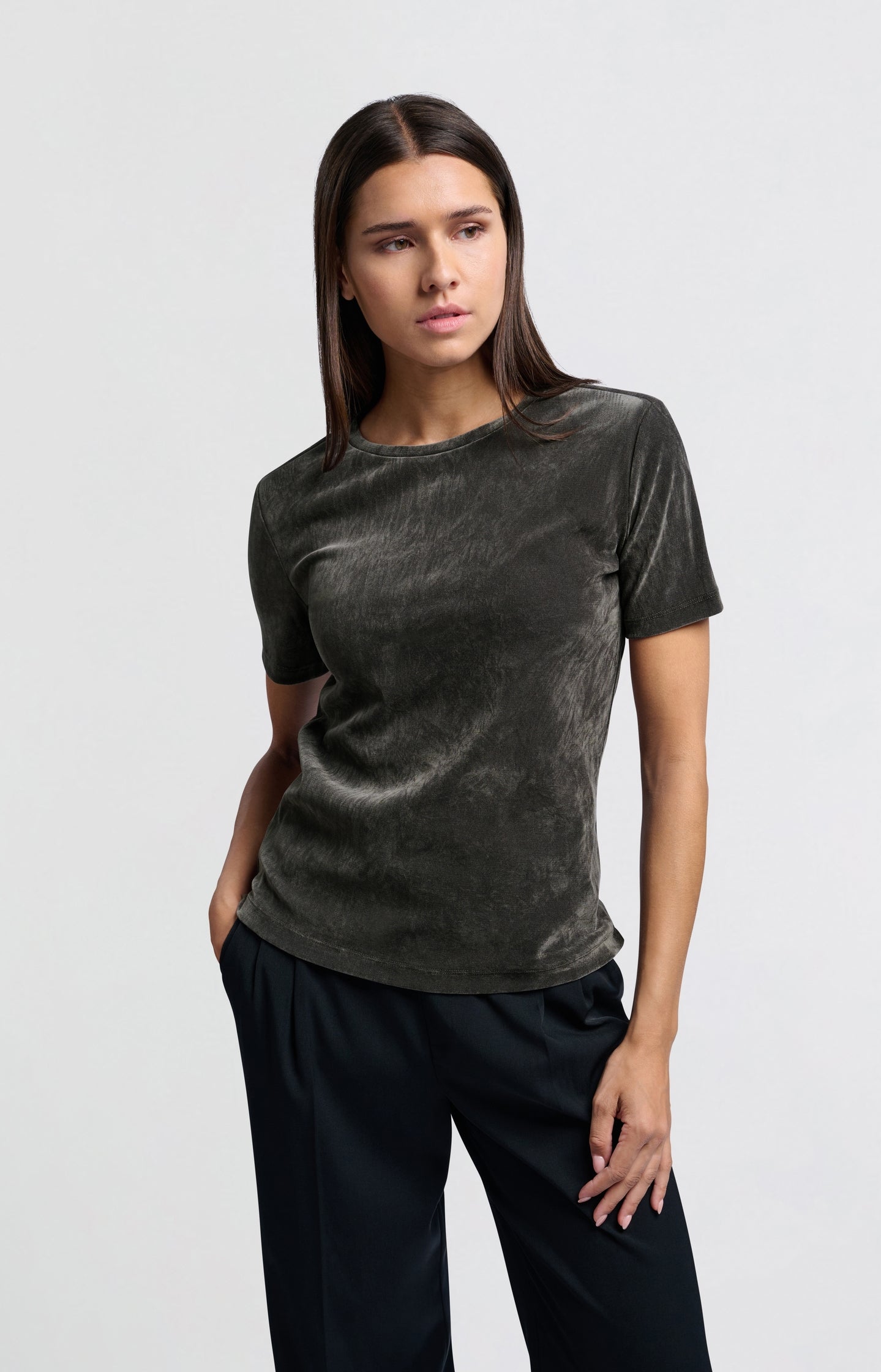 Velvet mesh T-shirt with short sleeves - Type: lookbook