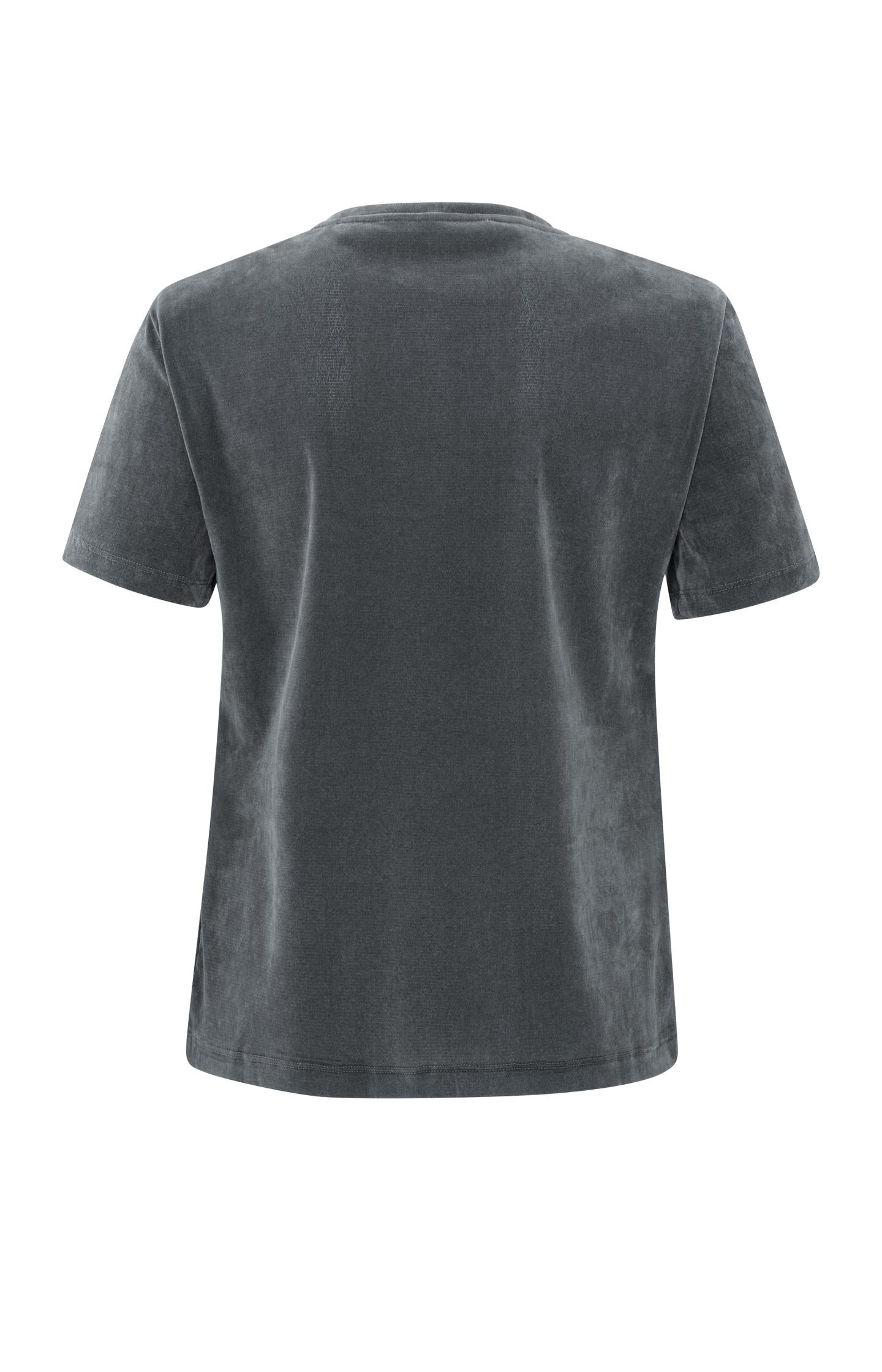 Velvet mesh T-shirt with short sleeves