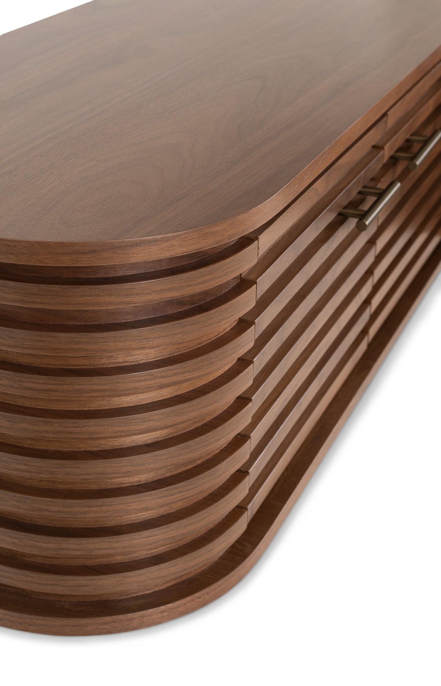 Walnut veneer TV cabinet