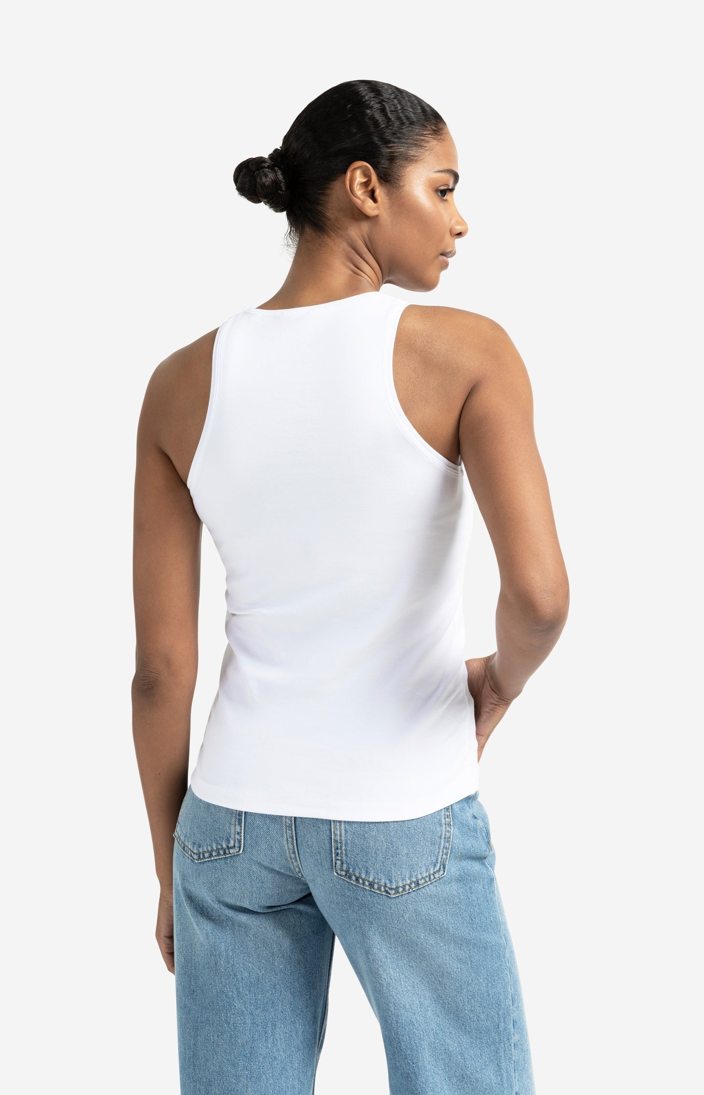 White halter top made of soft fabric