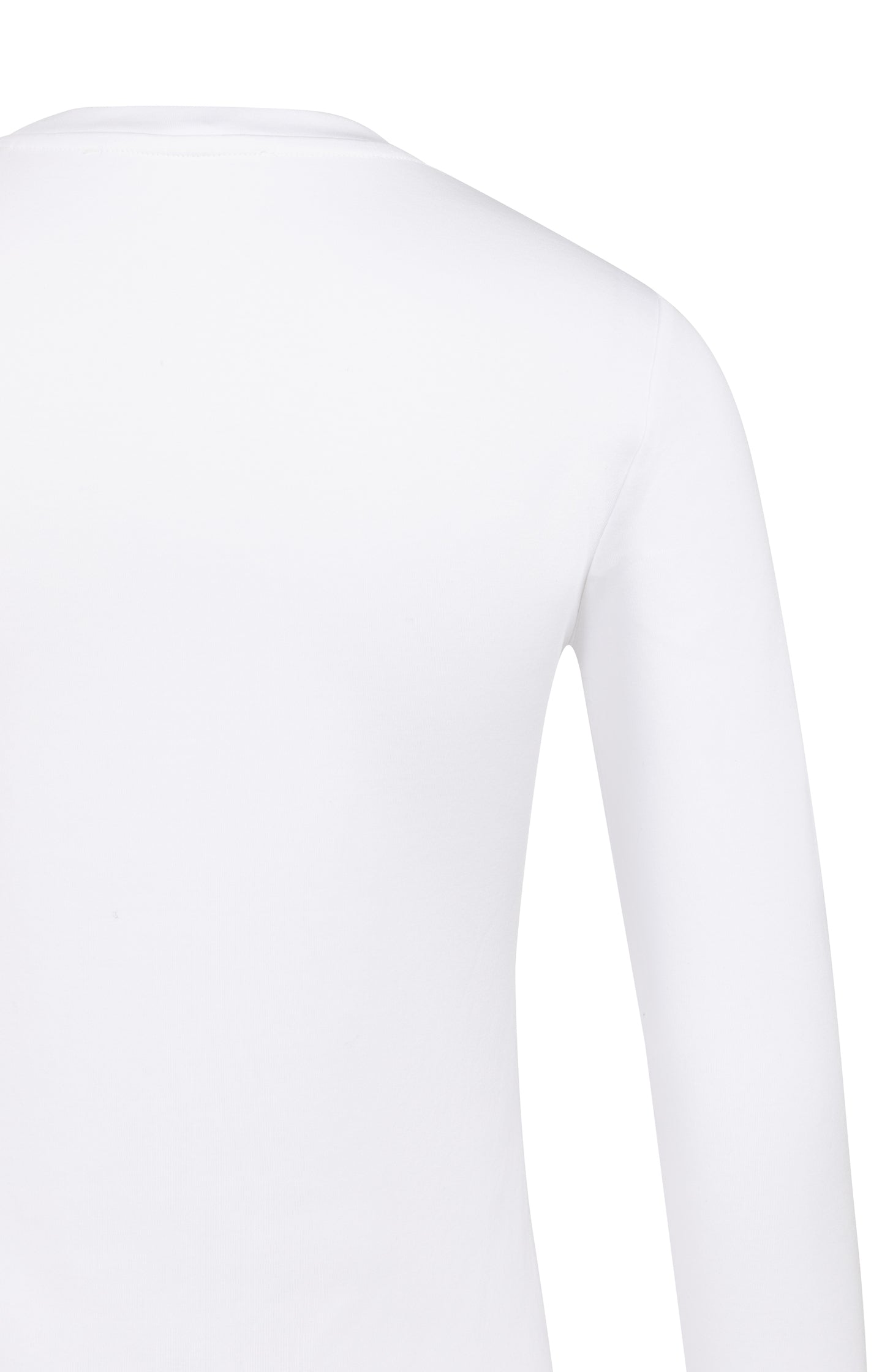 White T-shirt with long sleeves and round neck