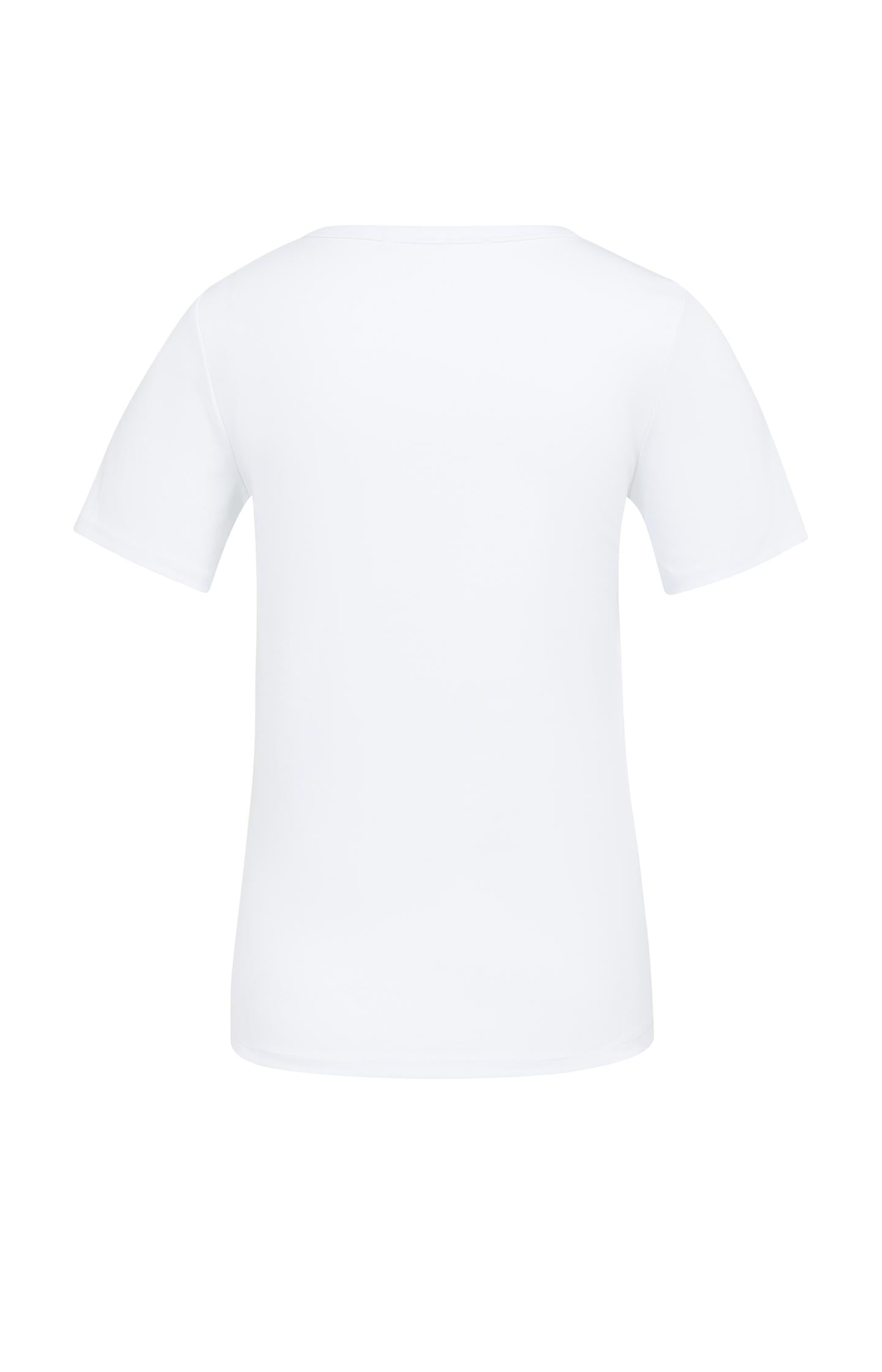 White T-shirt with short sleeves and crew neck