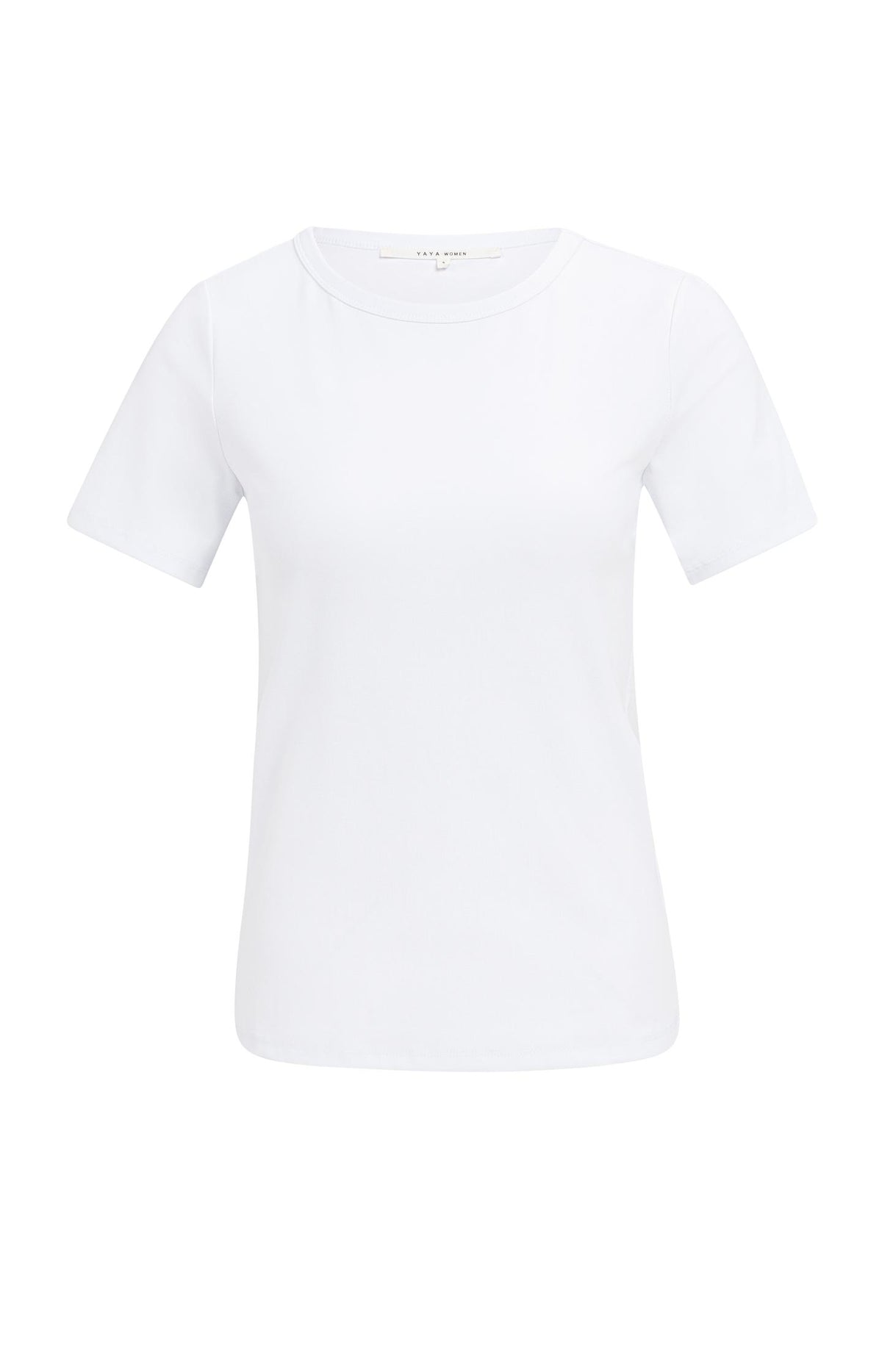 White T-shirt with short sleeves and crew neck - Type: lookbook