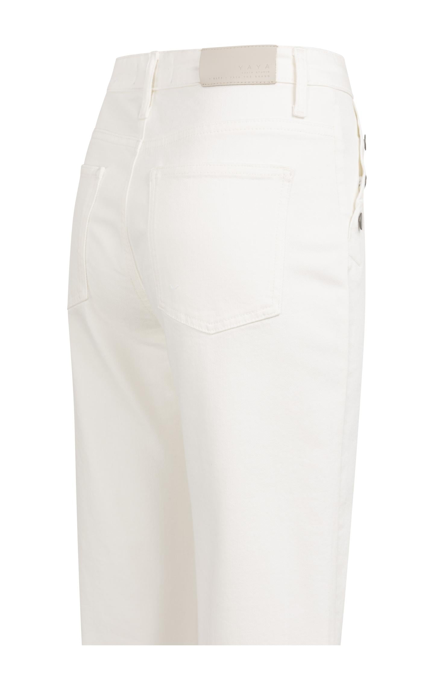 Wide leg denim trousers with button details (L34)