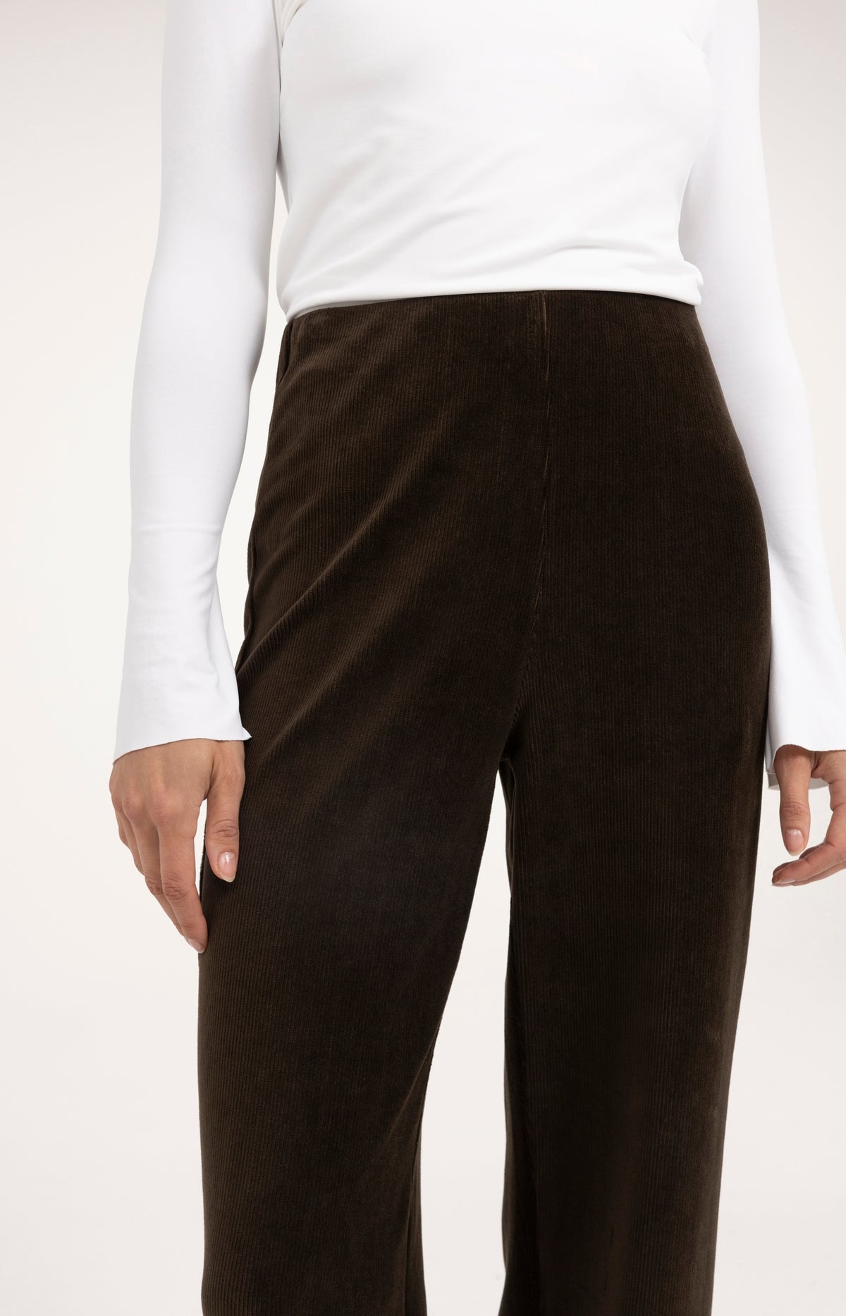 Pantalon large en velours côtelé - Delicioso Brown