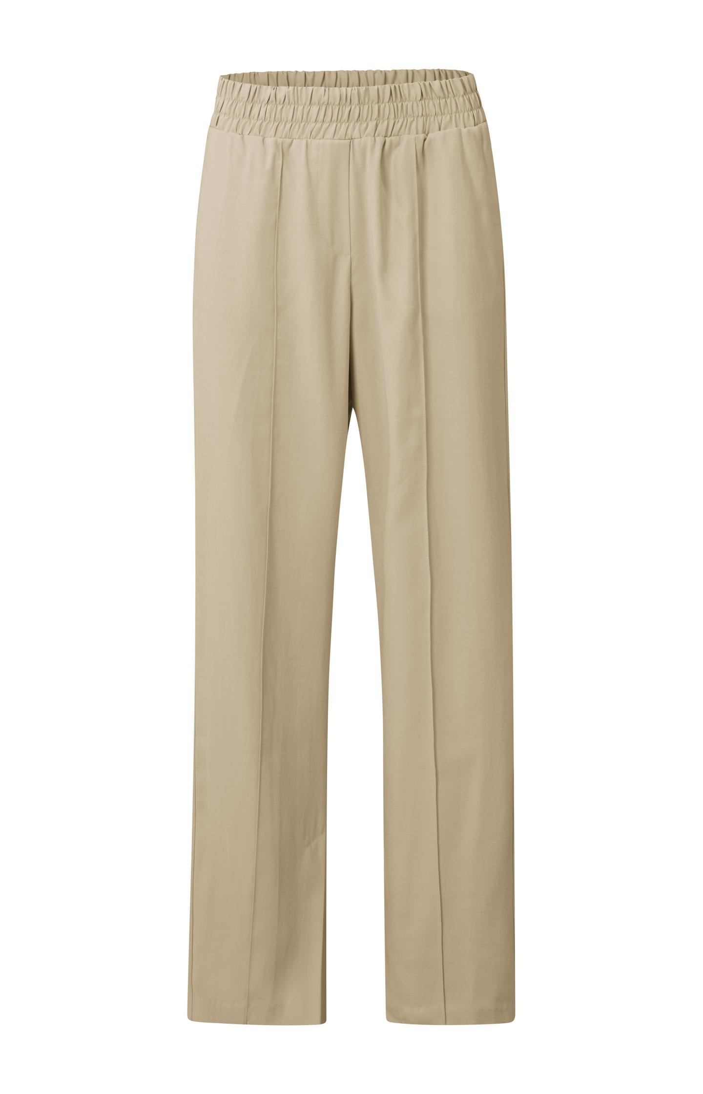 Wide leg trousers, side pockets, pintucks and a slit - Type: product