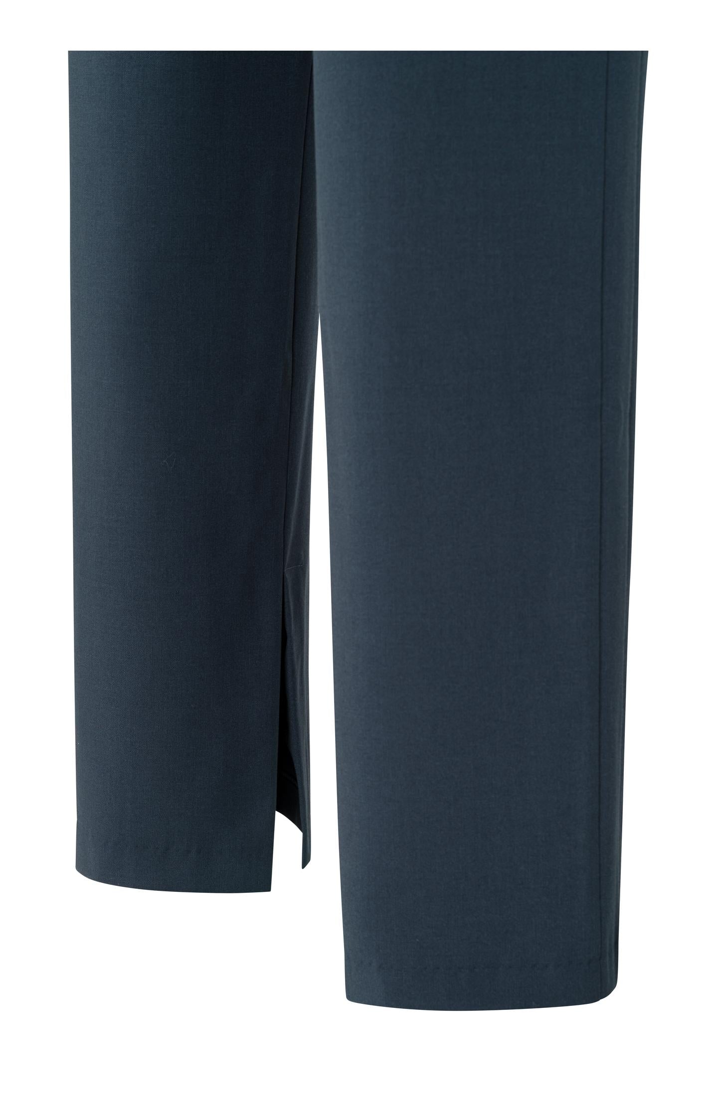 Wide leg trousers with decorative seams and slit