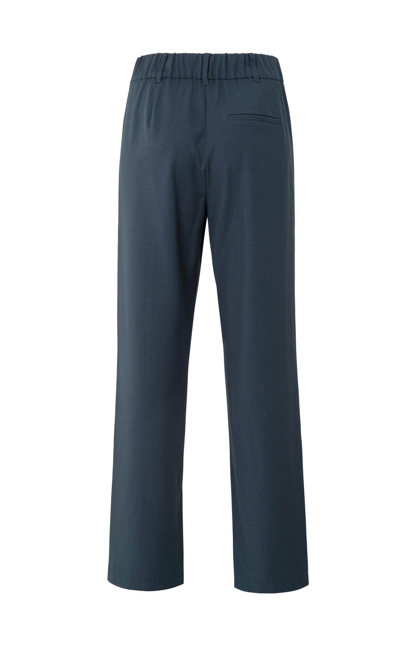 Wide leg trousers with decorative seams and slit