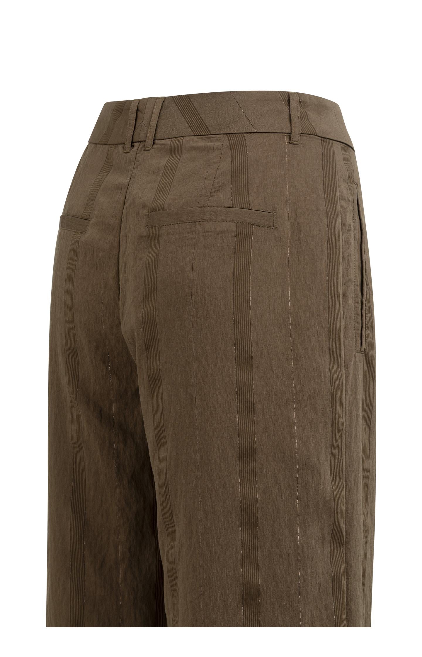 Wide-leg trousers with pinstripe and satin details