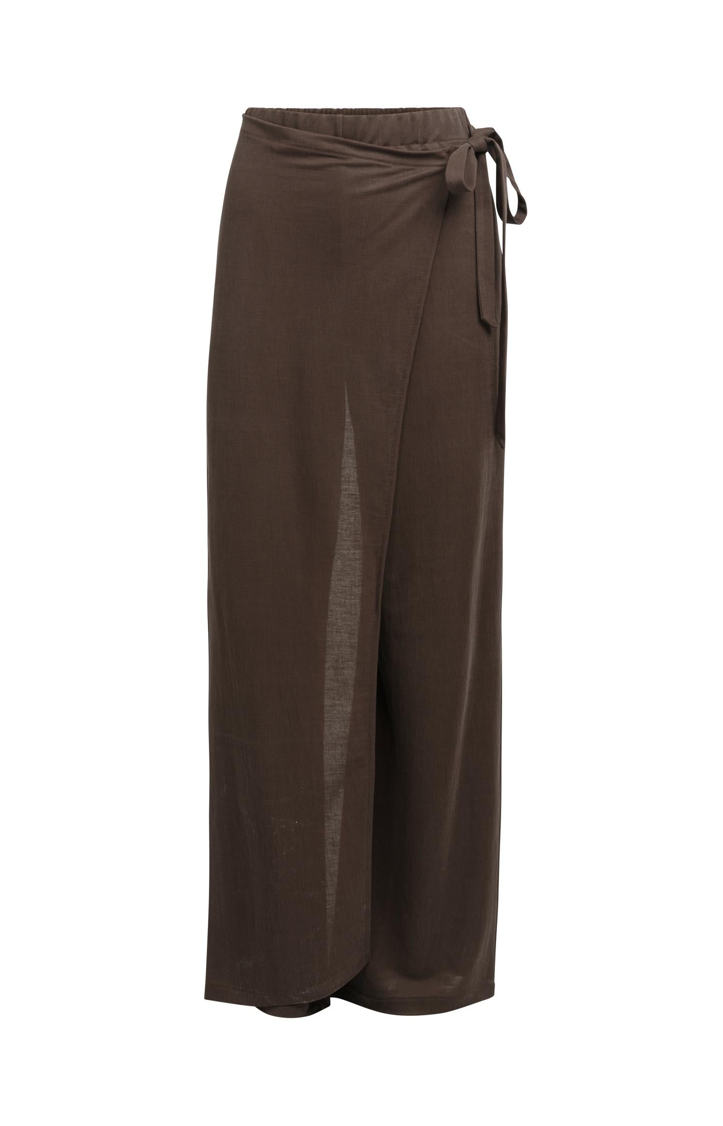 Wide-leg trousers with wrap detail - Type: video
