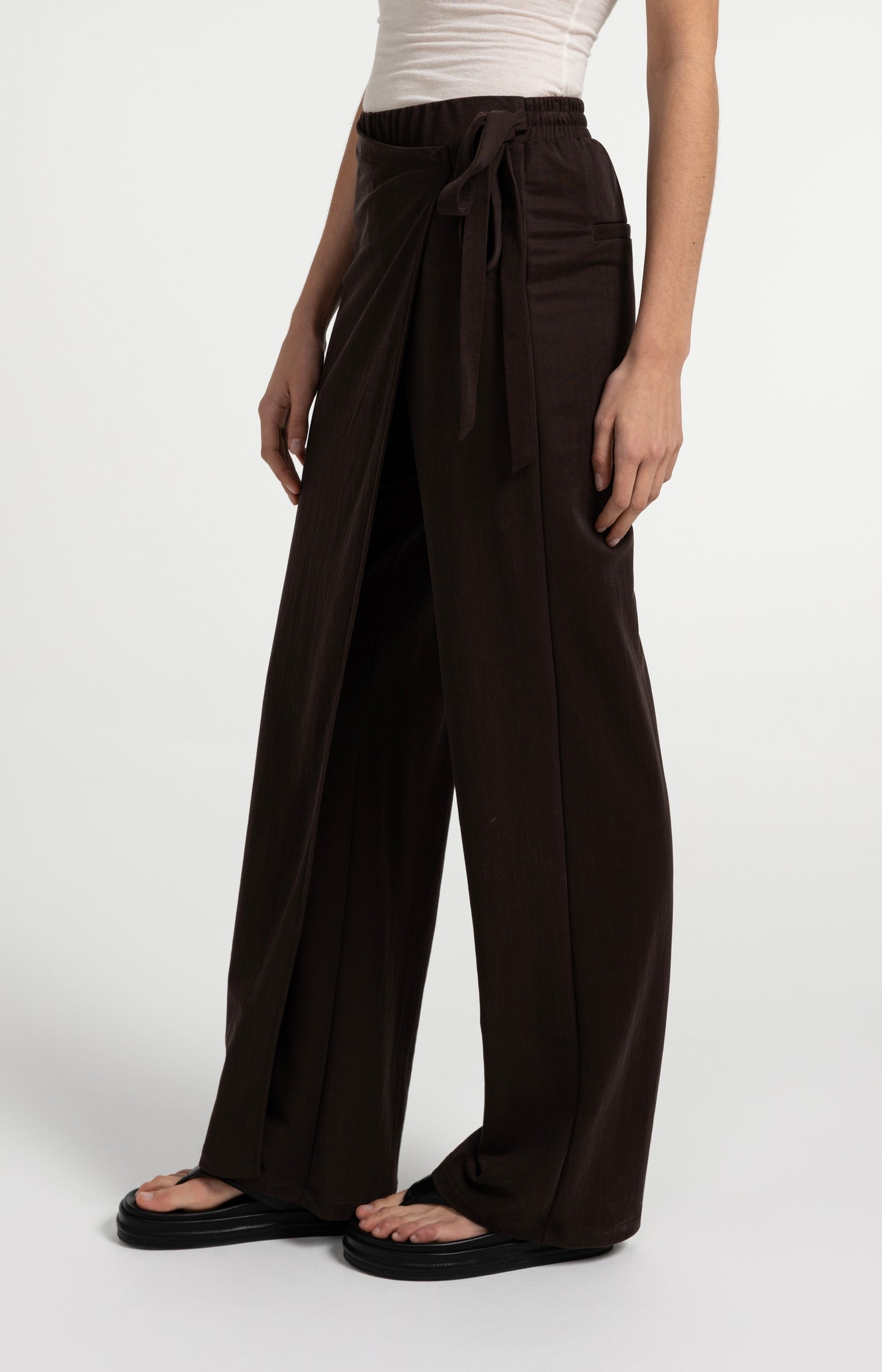 Wide-leg trousers with wrap detail - Type: video