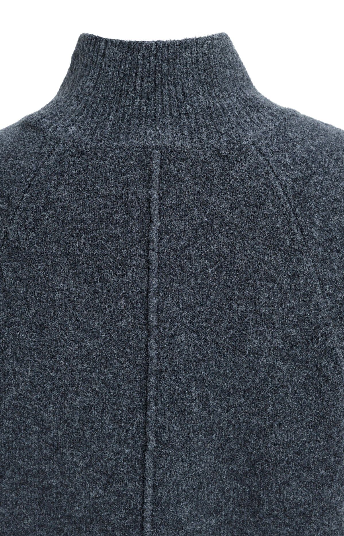 Wide sleeve sweater with high neckline - Dark Anthracite Melange