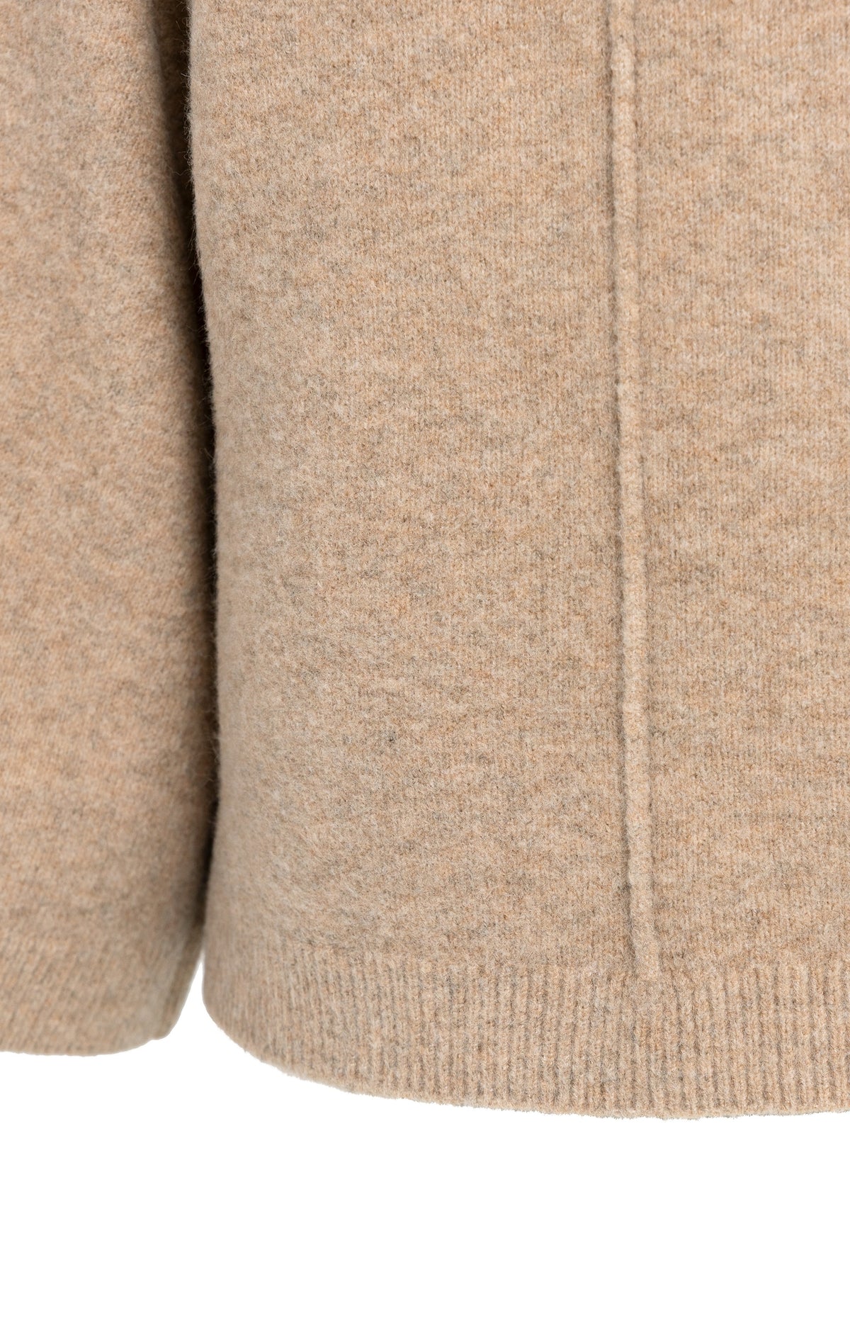 Pull à larges manches, col montant - Dark Beige Melange