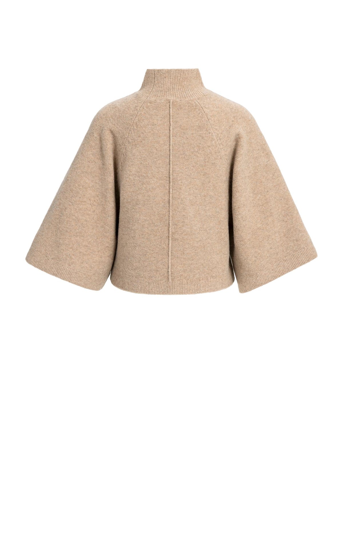 Pullover mit weiten Ärmeln und hohem Kragen - Dark Beige Melange