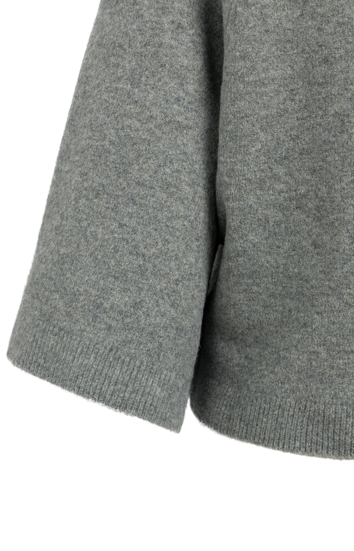 Wide sleeve sweater with high neckline - Soap Grey Melange