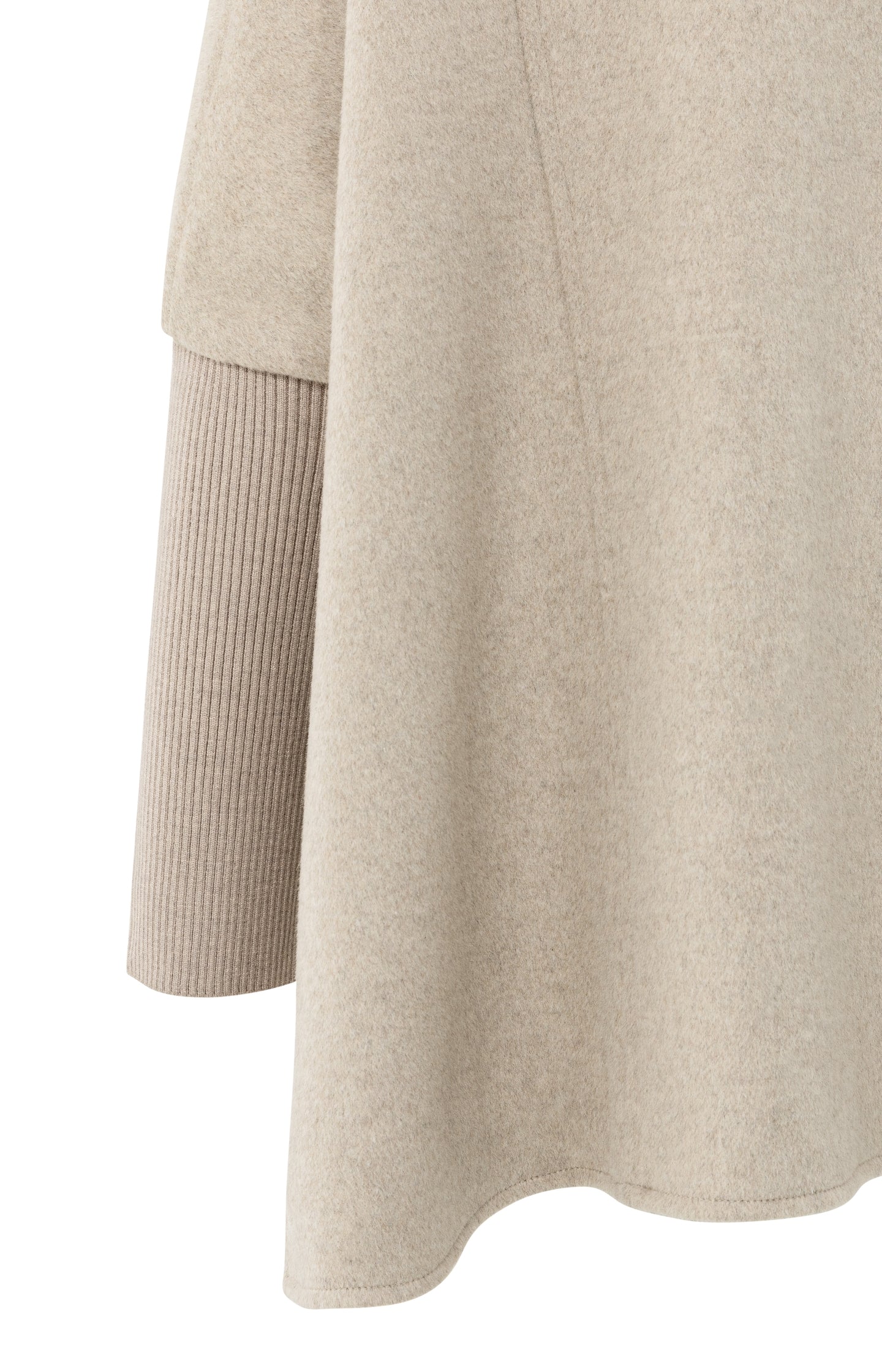 Wool blend poncho with turtleneck and flap pocket