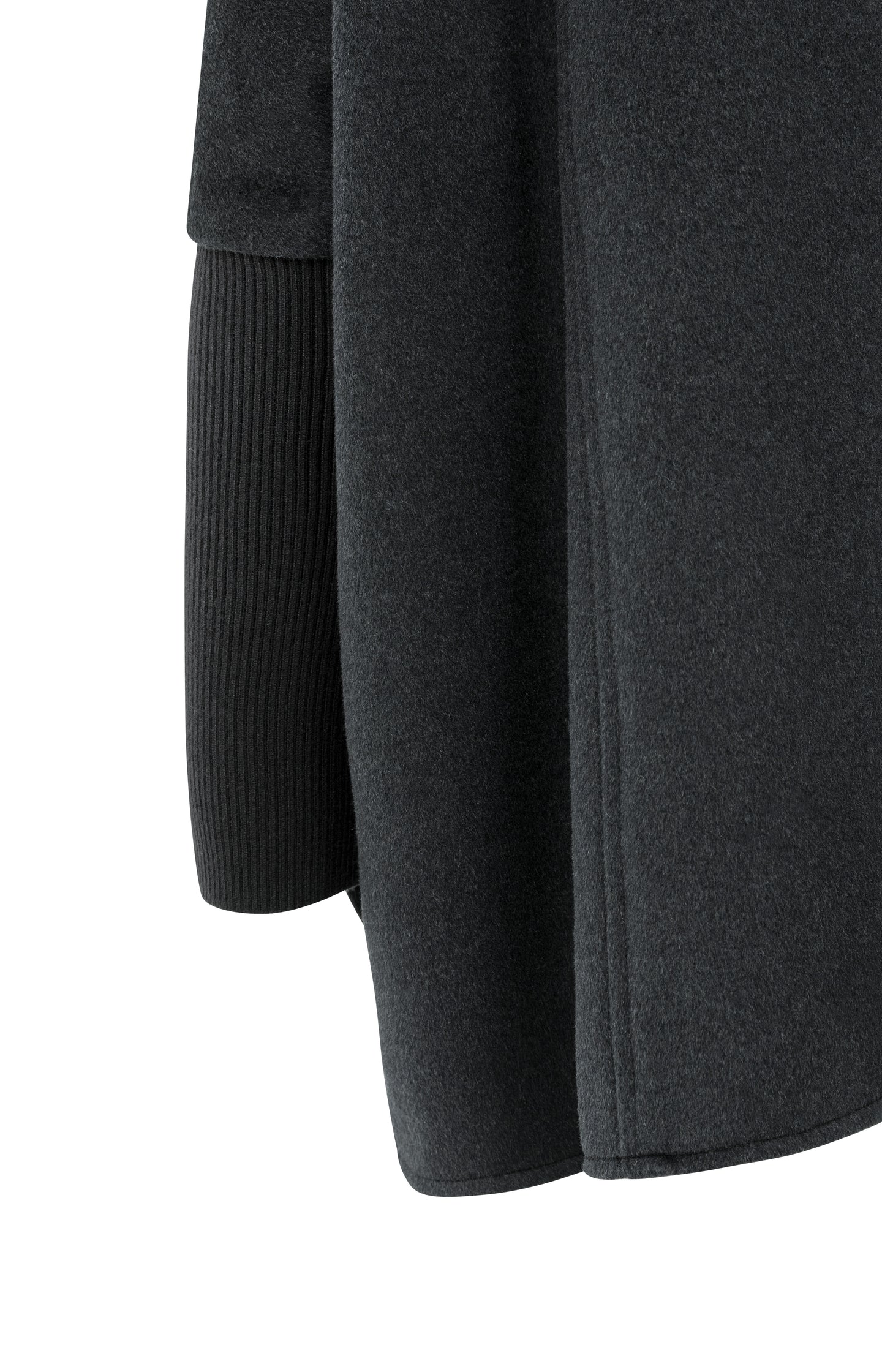 Wool blend poncho with turtleneck and flap pocket