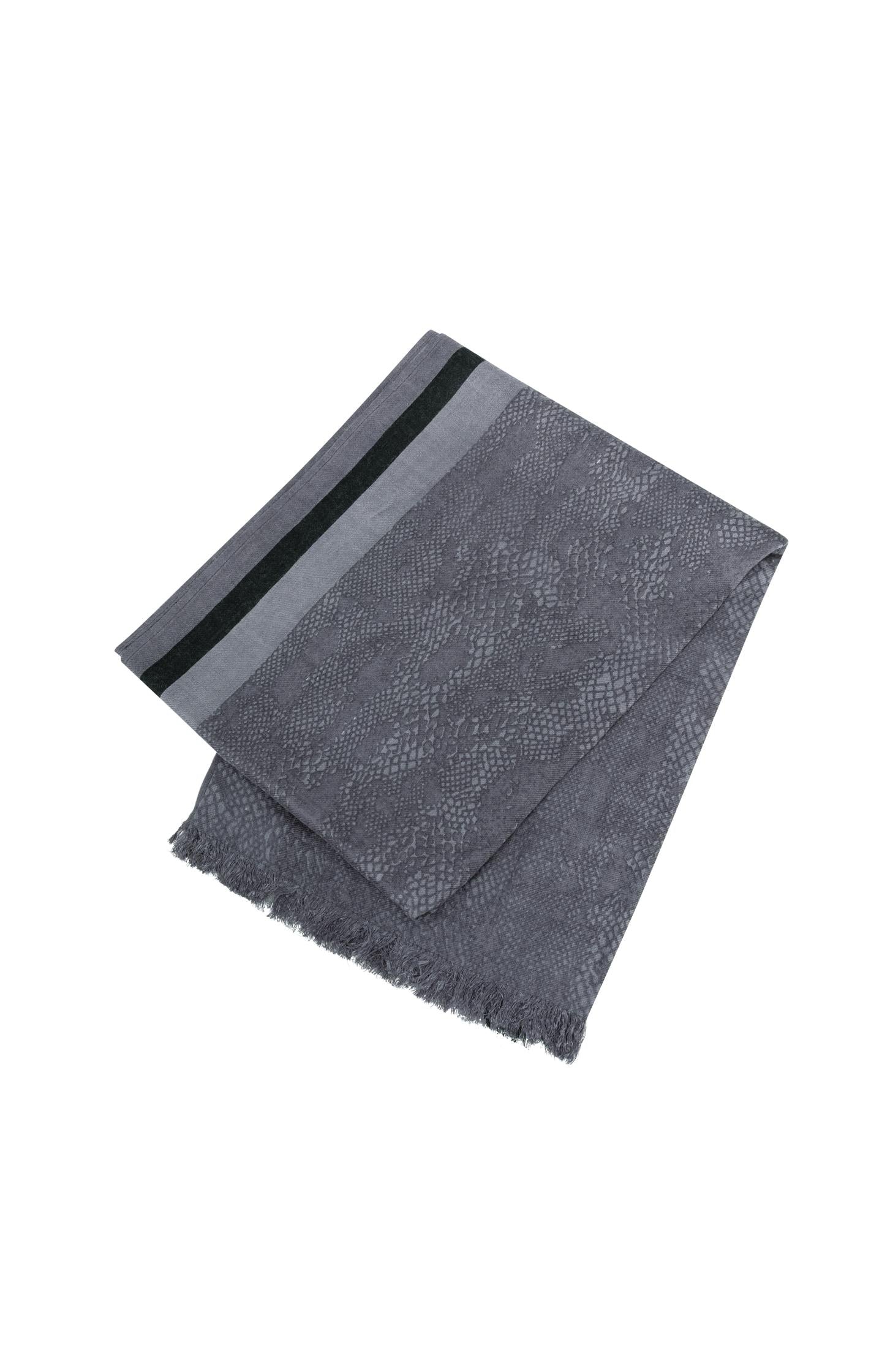 Wool blend scarf with subtle snake print - Type: product