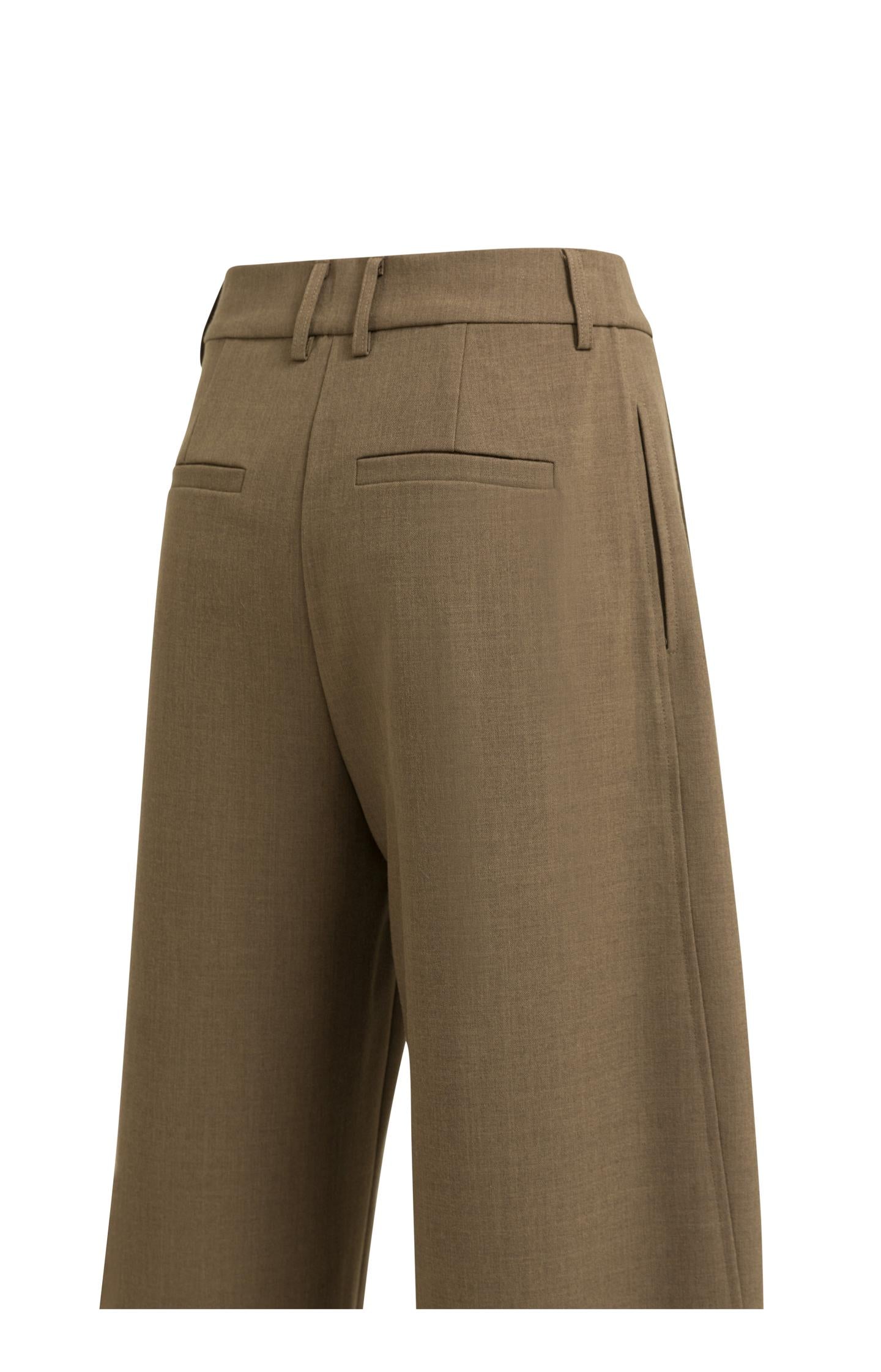 Woven barrel-leg trousers with pleat detail
