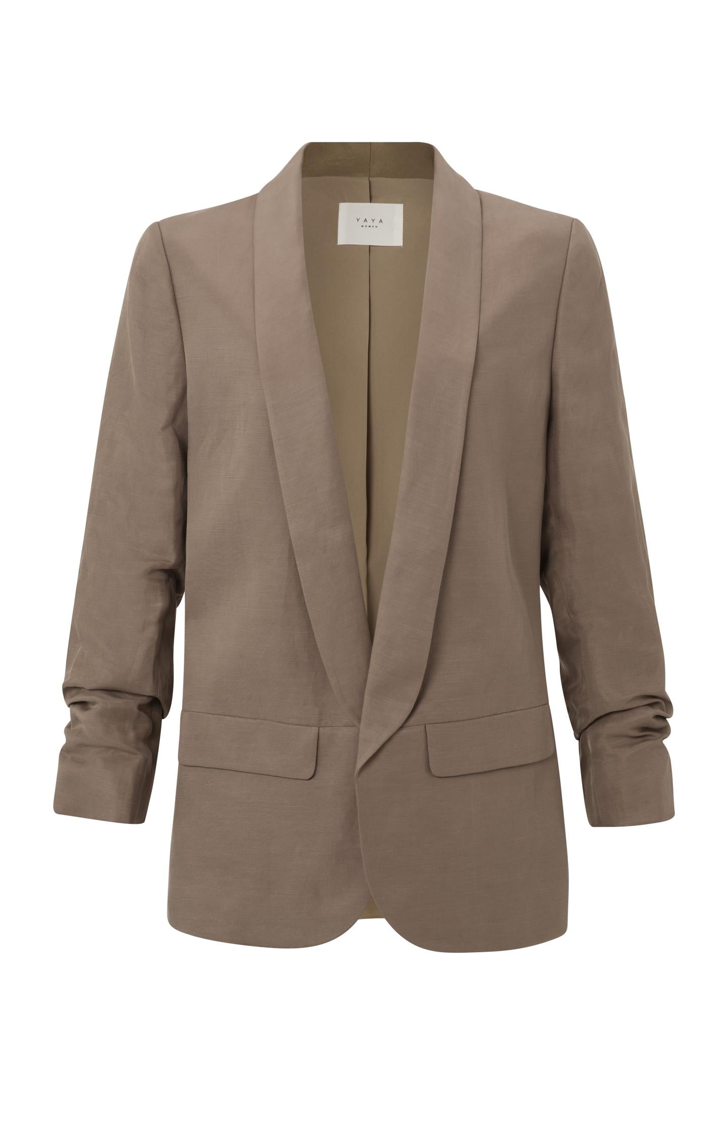 Woven blazer with long, detailed sleeves and pockets - Type: product