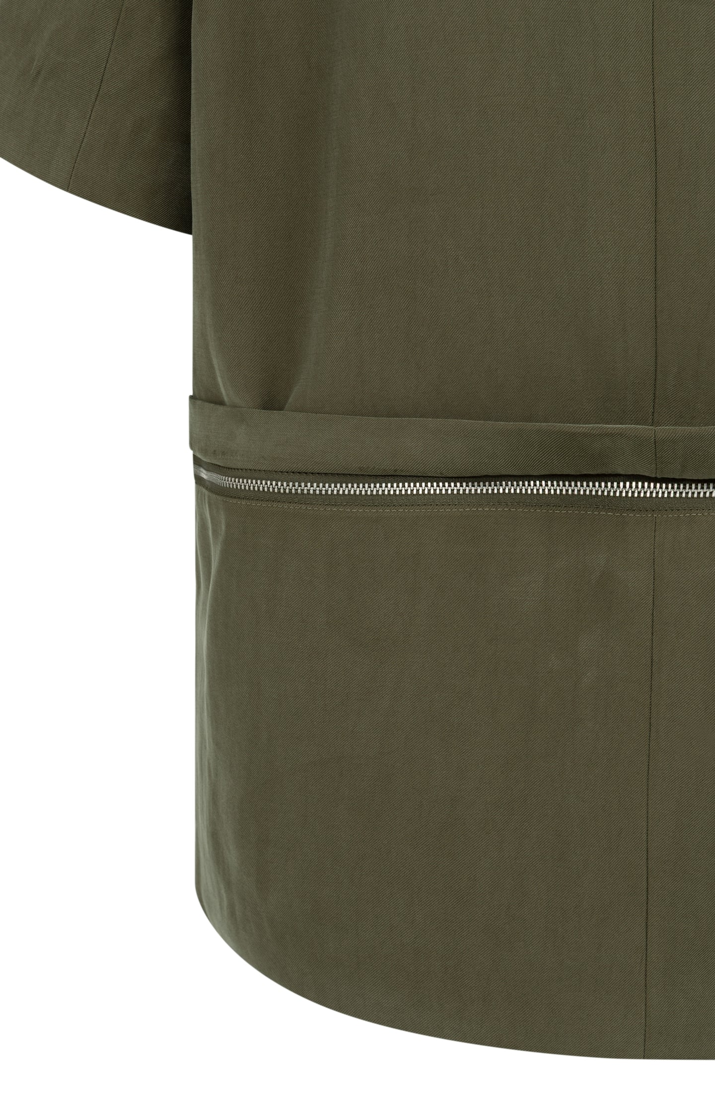 Woven blazer with short sleeves and detachable zip hem