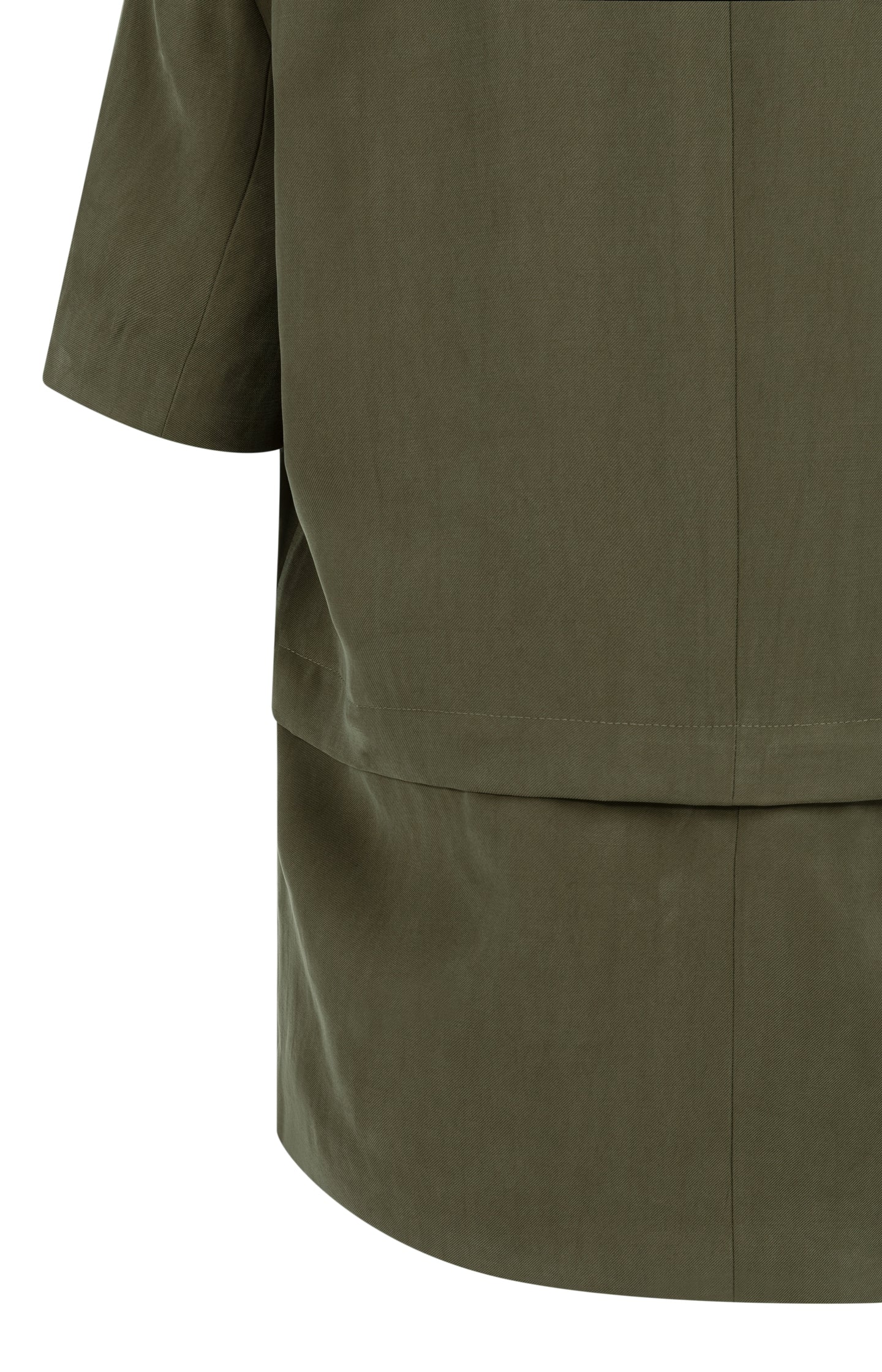 Woven blazer with short sleeves and detachable zip hem